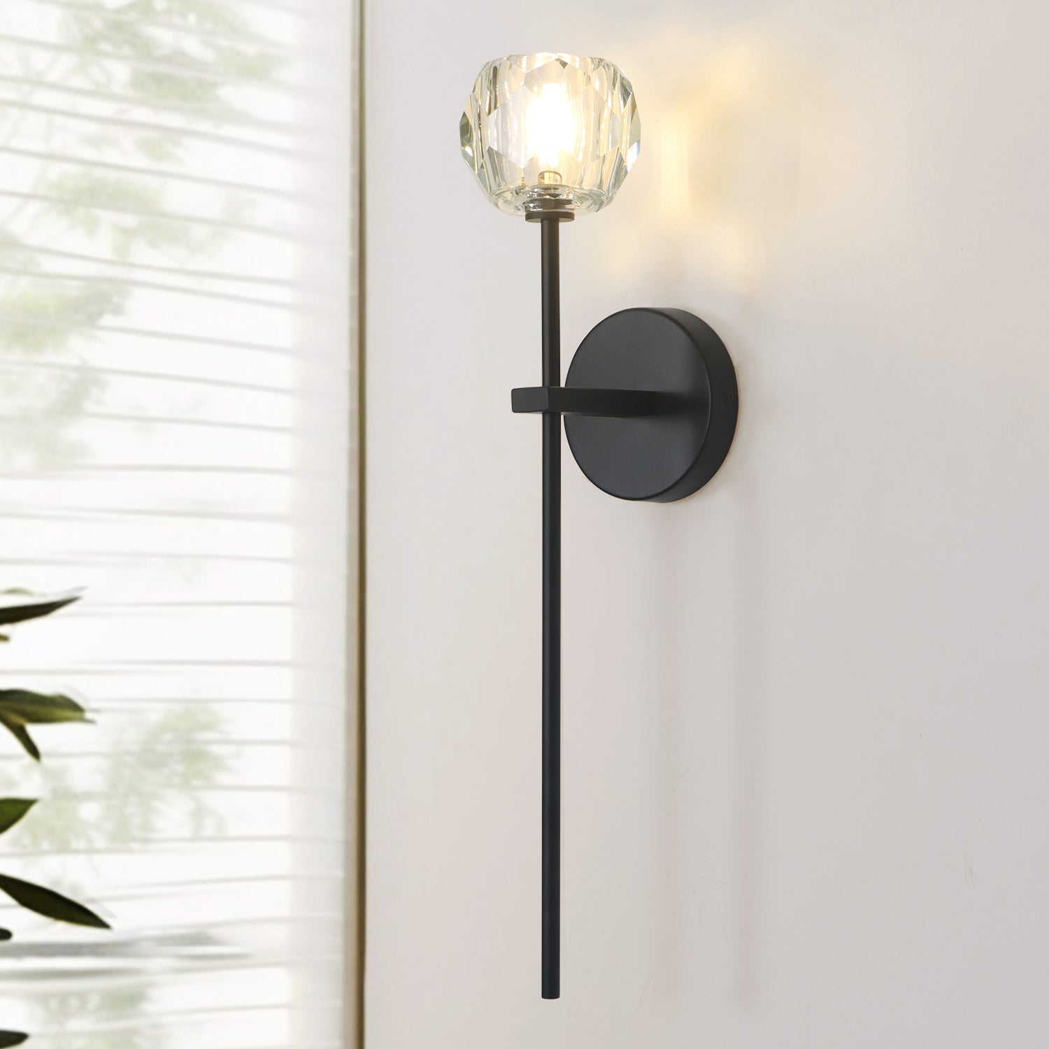 4 in. 1-Light Crystal Ball Shade Mini Wall Sconce, G9 Bulb Base, 2-Pack