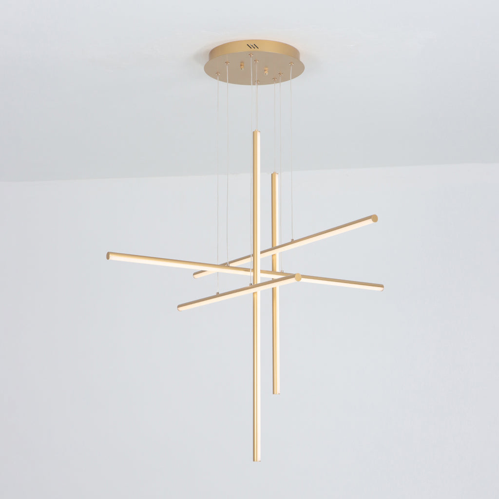 Modern Integrated LED Dimmable Linear Long Chandelier