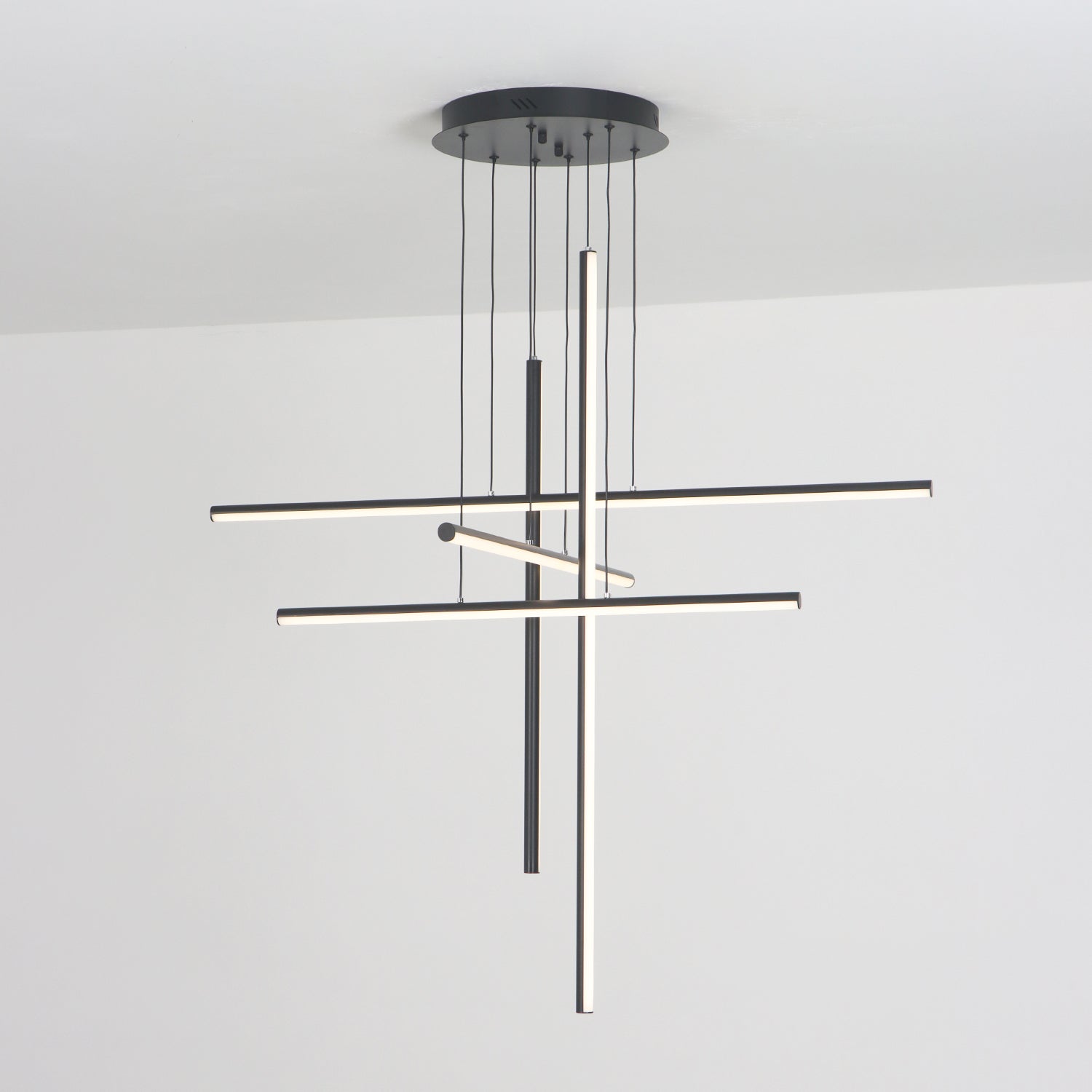 Modern Integrated LED Dimmable Linear Long Chandelier