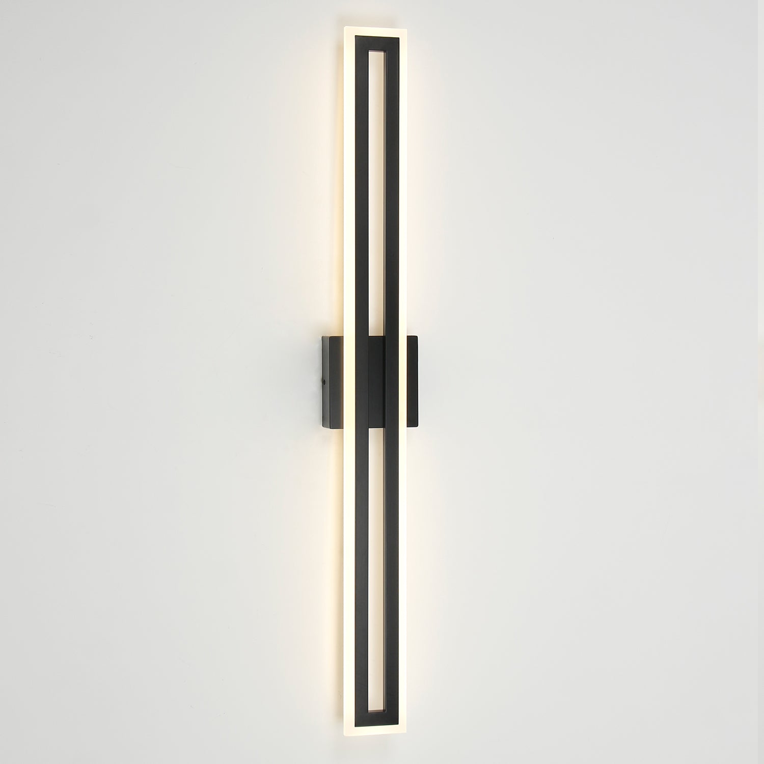 24/32/40 In. Rectangle Black Dimmable LED Wall Sconces with Acrylic Shade
