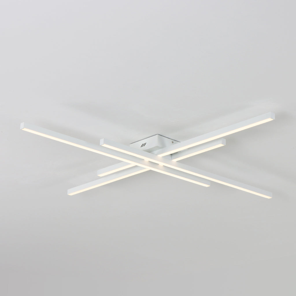4-Lights Linear Modern LED Dimmable Flush Mount with Remote Control
