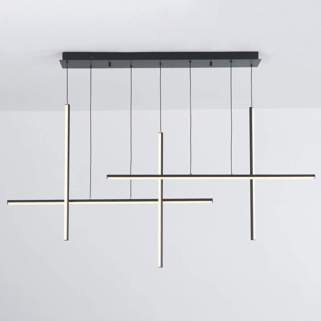 Modern Integrated LED Dimmable Linear Long Chandelier