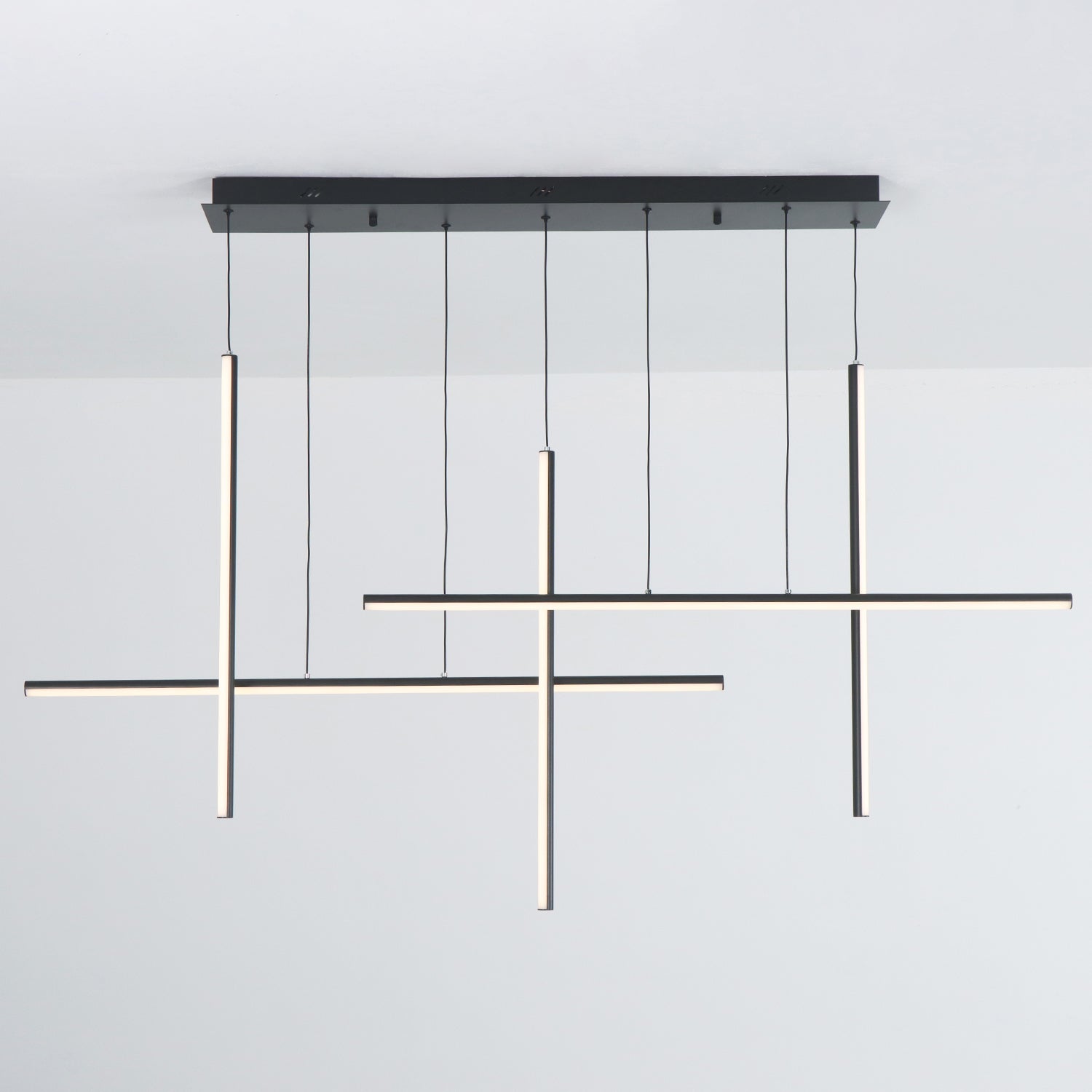 Modern Integrated LED Dimmable Linear Long Chandelier
