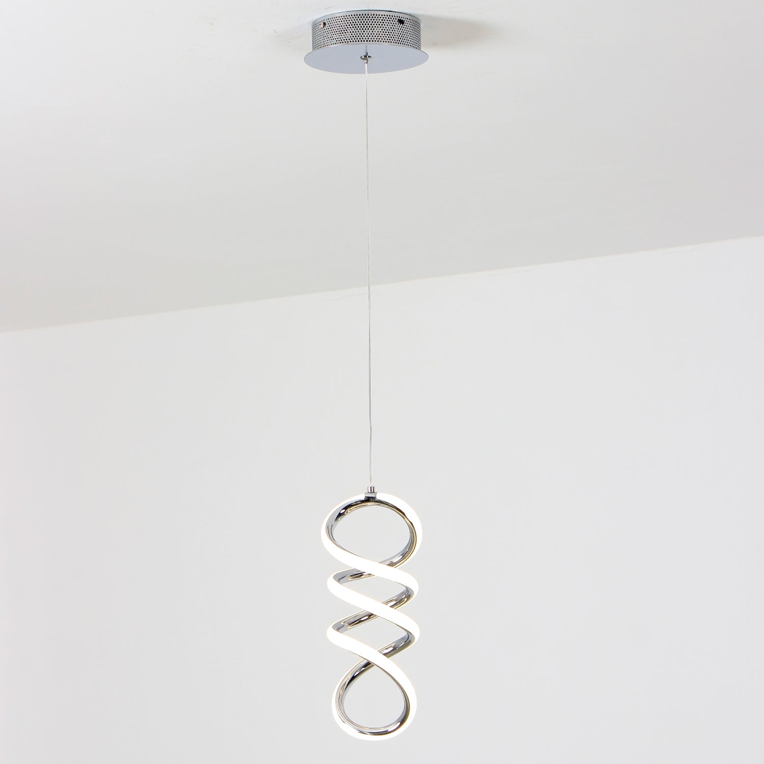 11.8"H*4.5"W Swirl LED Triac Dimmable Mini-Pendant Light with Black or Chrome Finish