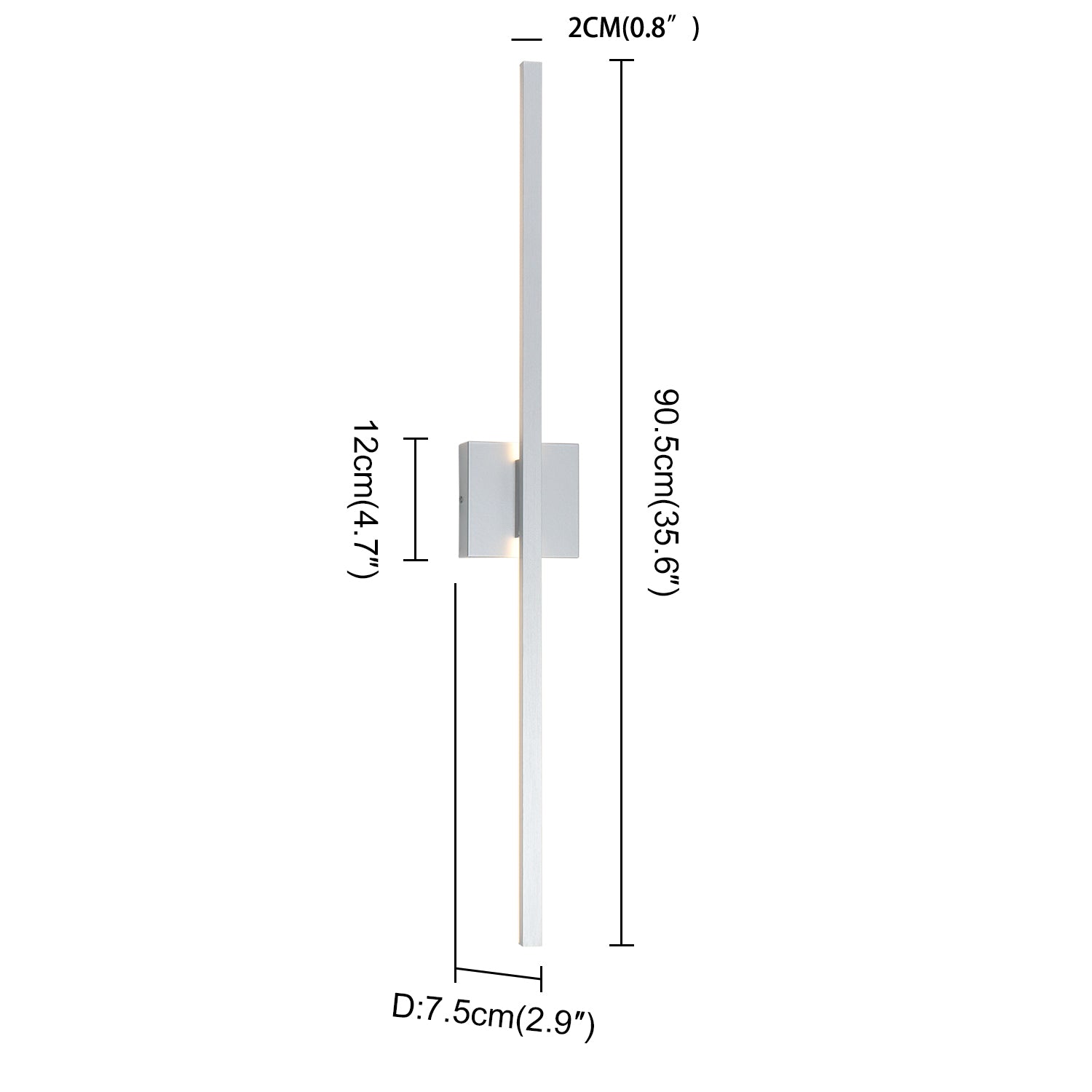 Modern LED Line Wall Sconces Traic Switch Dimming Alumnium Black/Silver/Gold Wall Light for Living Bedroom, Kitchen, Bathroom, Office Room