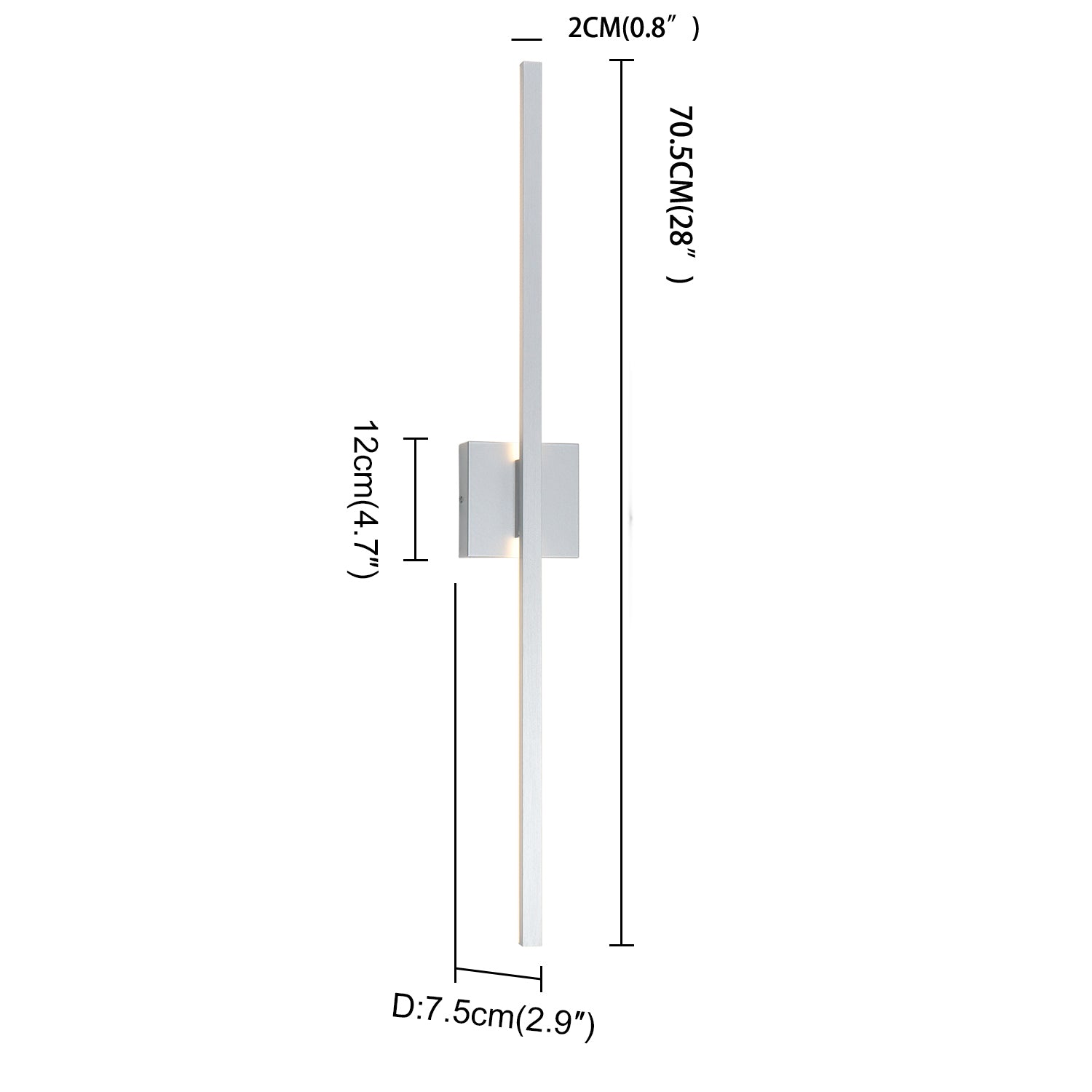 Modern LED Line Wall Sconces Traic Switch Dimming Alumnium Black/Silver/Gold Wall Light for Living Bedroom, Kitchen, Bathroom, Office Room