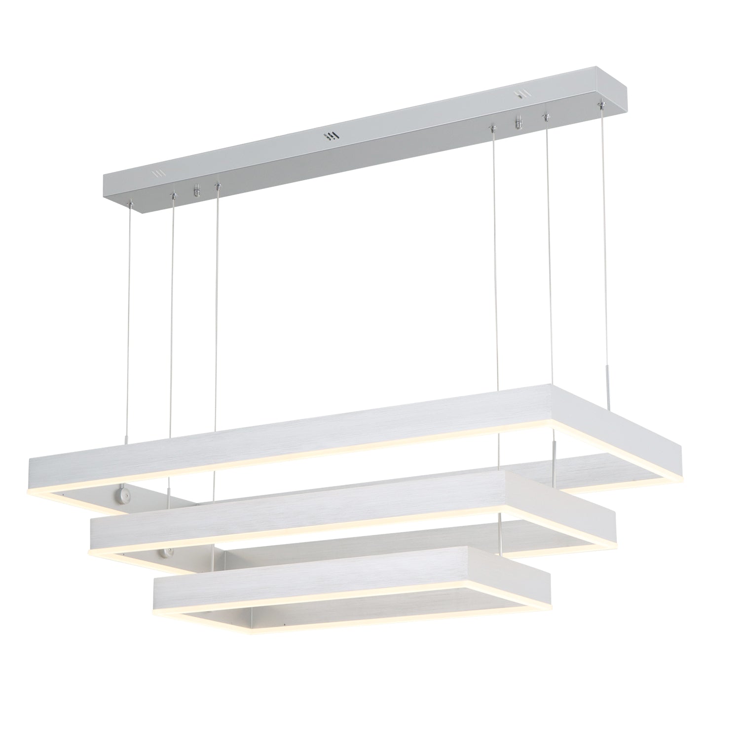 3-Lights 39 in. Rectangular Dimmable Integrated LED Chandelier