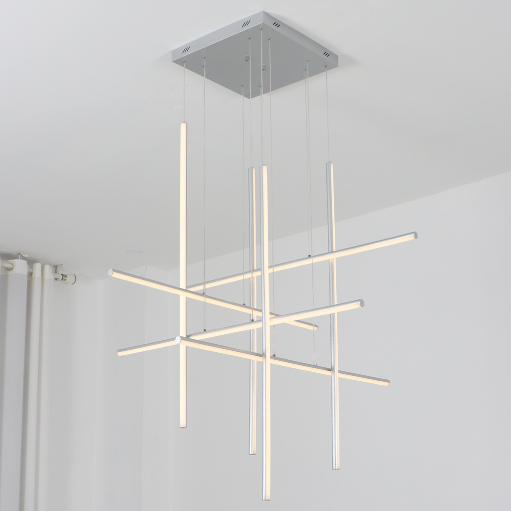 Modern Integrated LED Dimmable Linear Long Chandelier