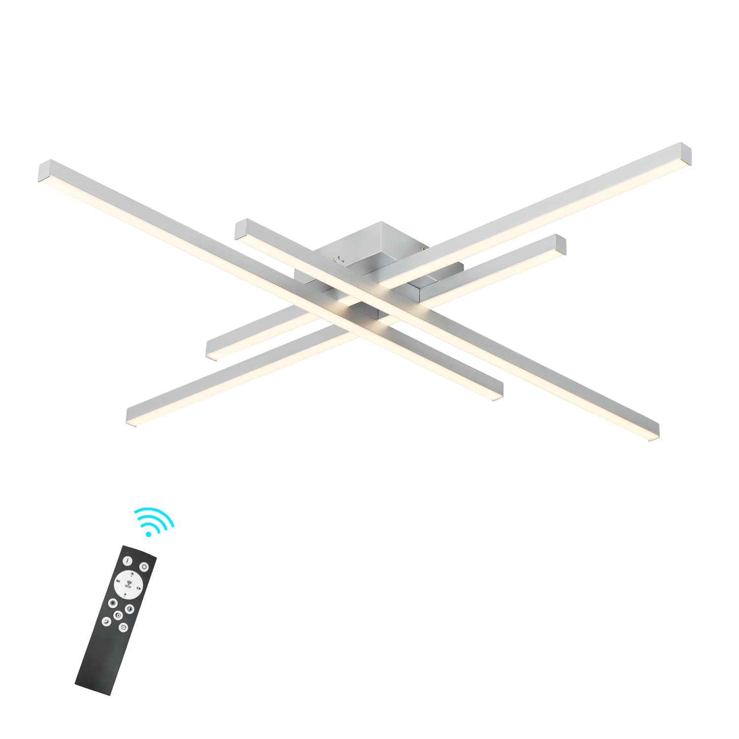 4-Lights Linear Modern LED Dimmable Flush Mount with Remote Control