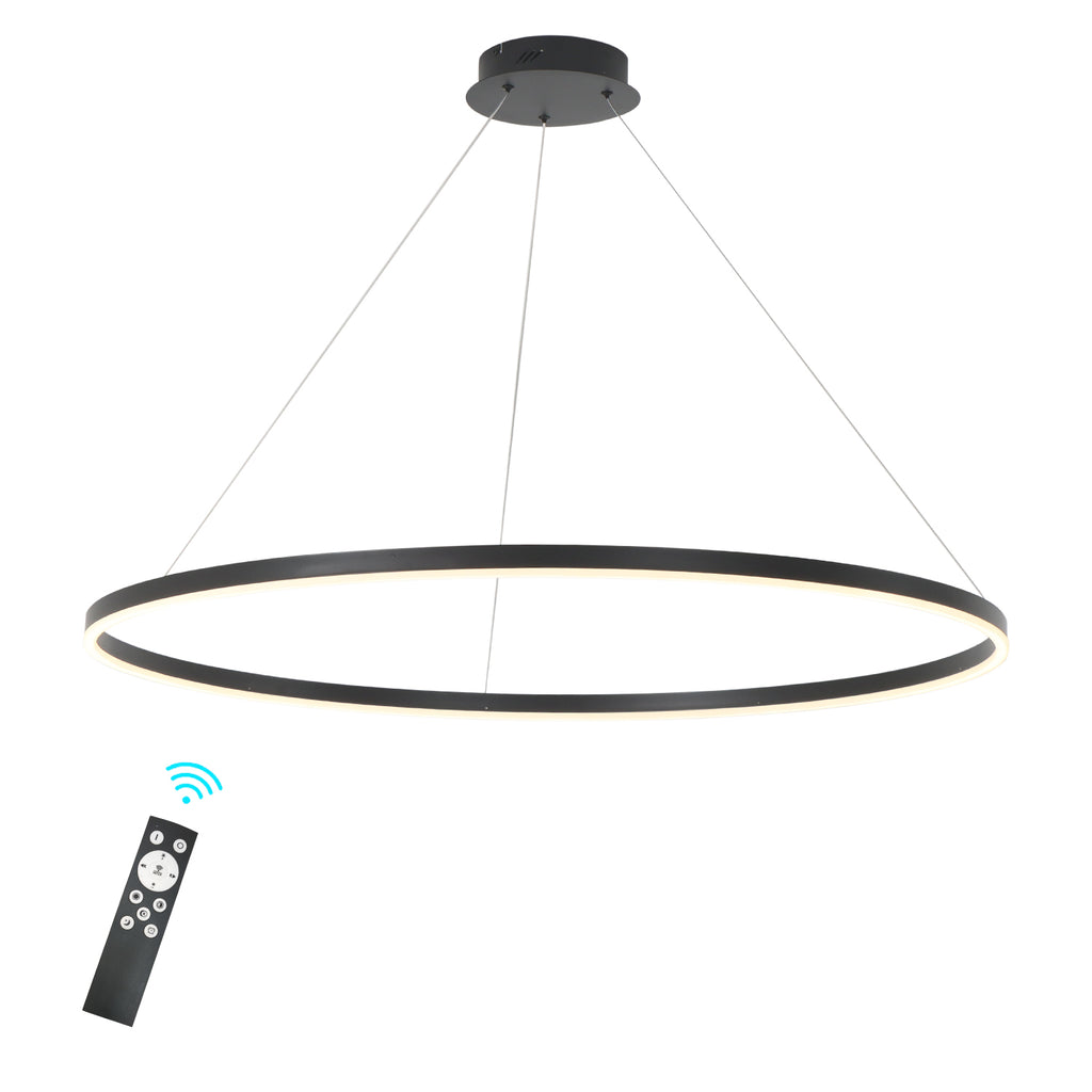 1 Ring LED Dimmable Acrylic Shade Pendant Light with Remote Control,H1.4"