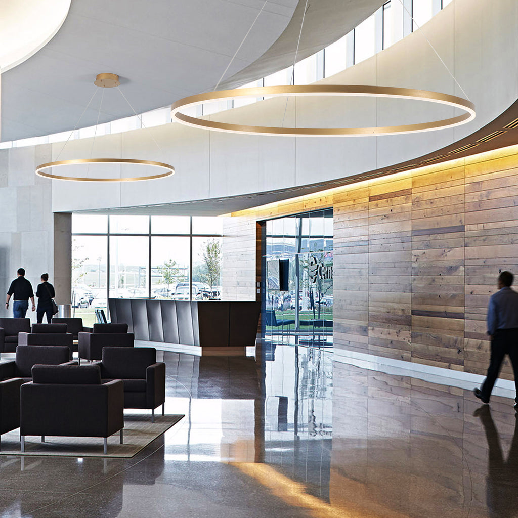 1 Ring LED Dimmable Acrylic Shade Pendant Light with Remote Control,H1.4"