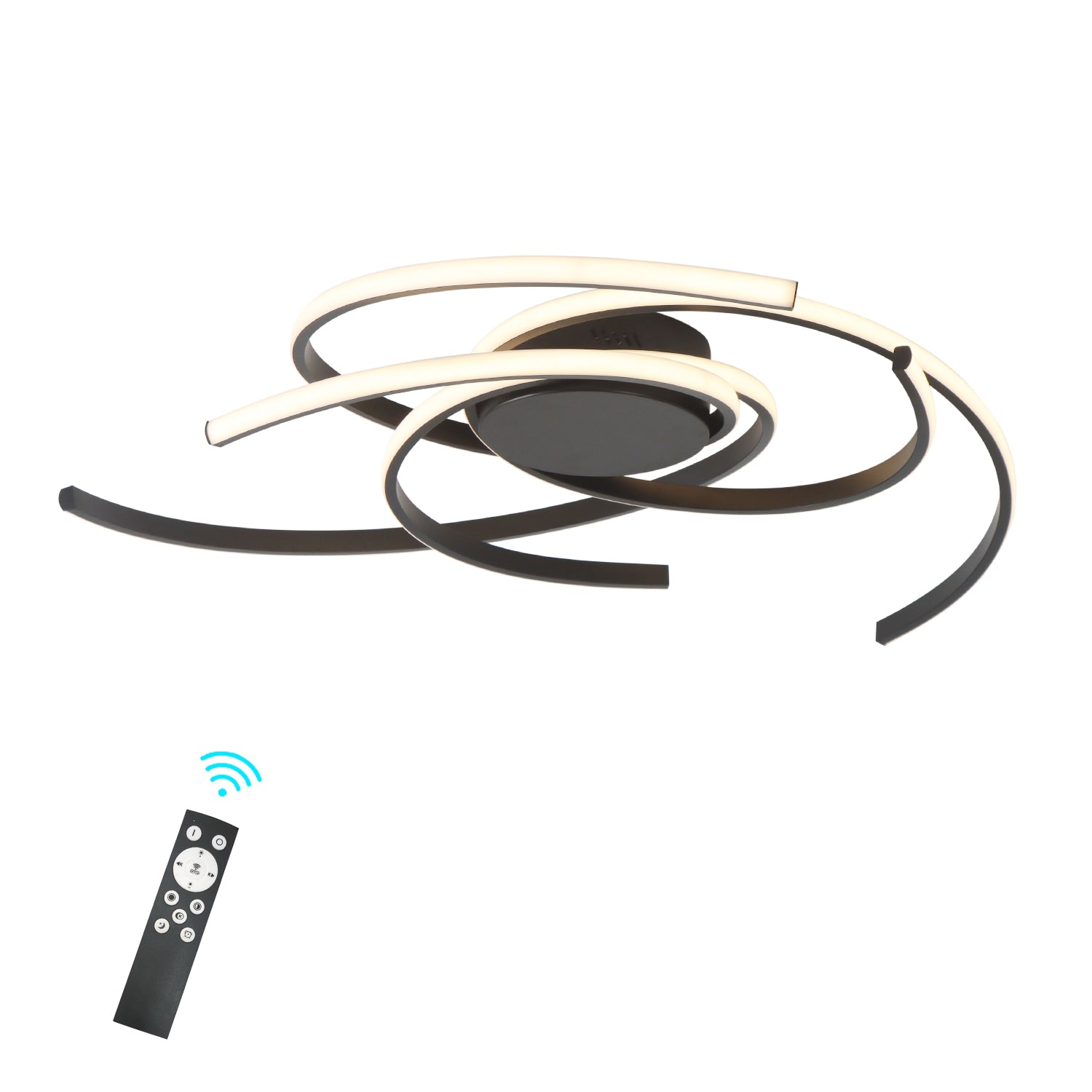 3 Lights Swirl Linear Integrated LED Dimmable Flush Mount Ceiling Light