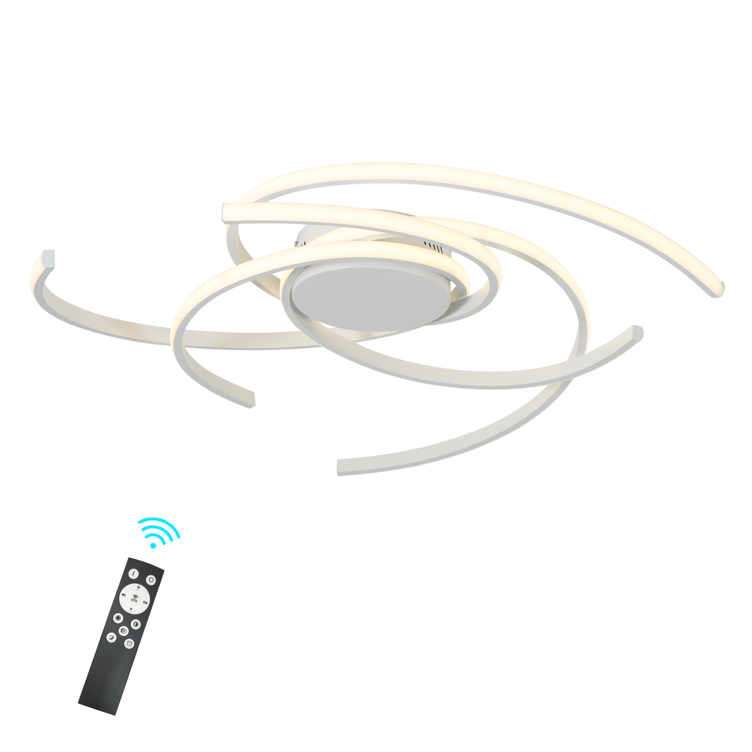 3 Lights Swirl Linear Integrated LED Dimmable Flush Mount Ceiling Light