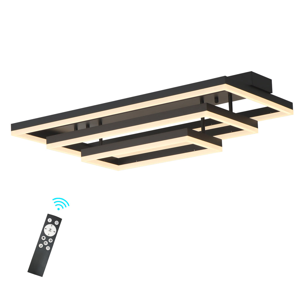 Rectangular BlacK Integrated LED Dimmable Flush Mount Ceiling Light