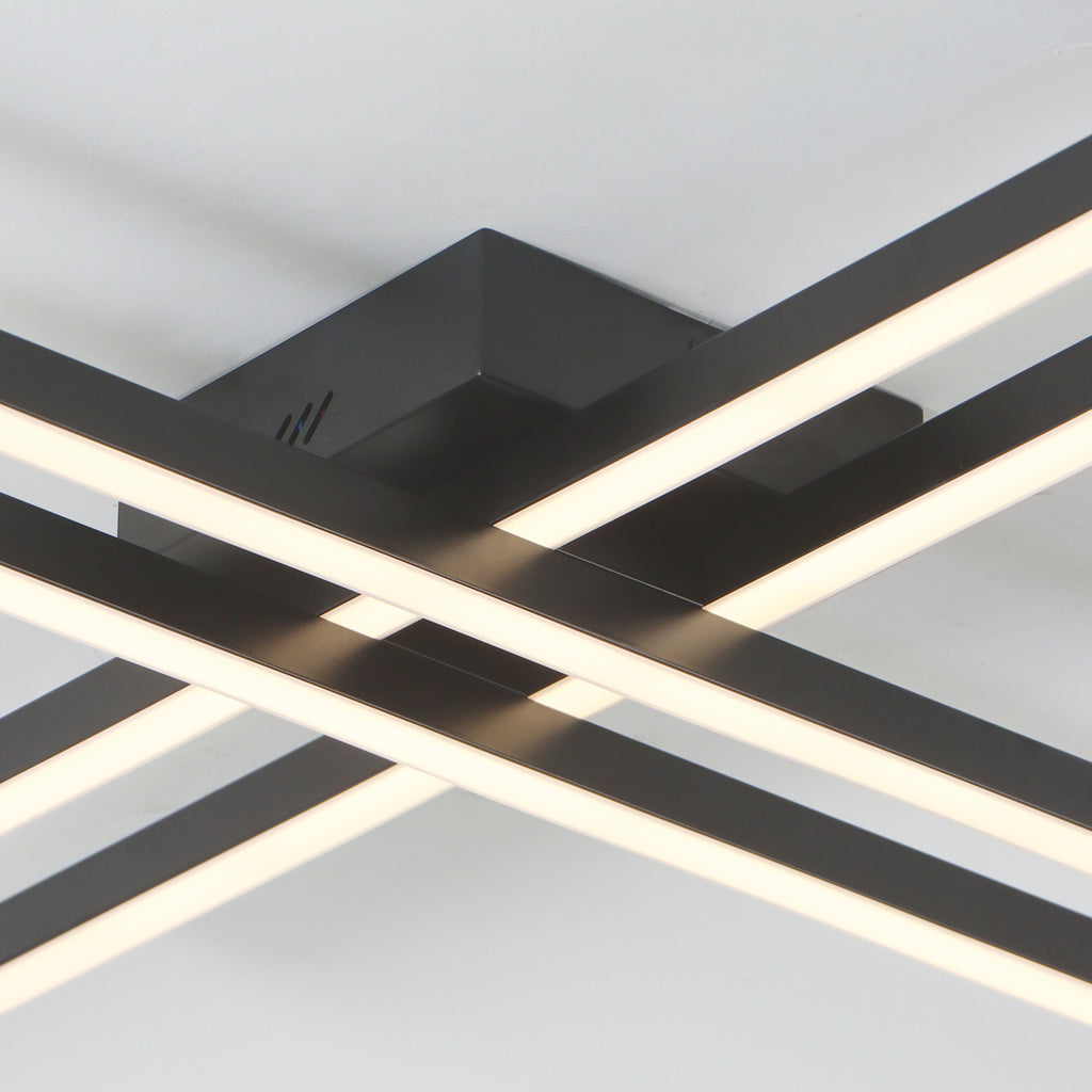 4-Lights Linear Modern LED Dimmable Flush Mount with Remote Control