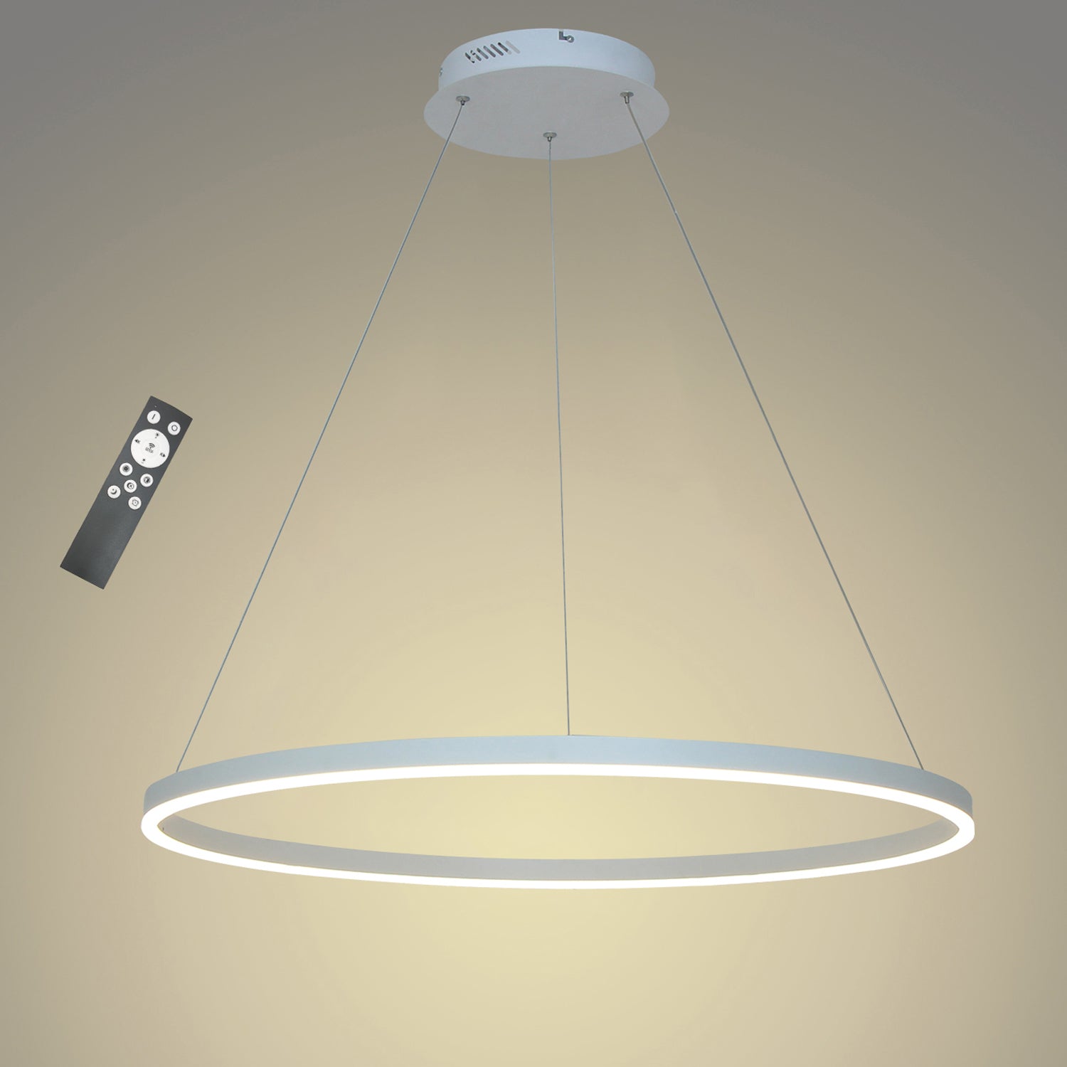 1 Ring LED Dimmable Acrylic Shade Pendant Light with Remote Control,H1.4"