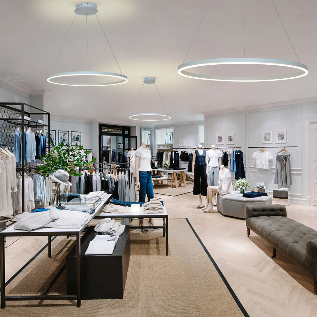 1 Ring LED Dimmable Acrylic Shade Pendant Light with Remote Control,H1.4"