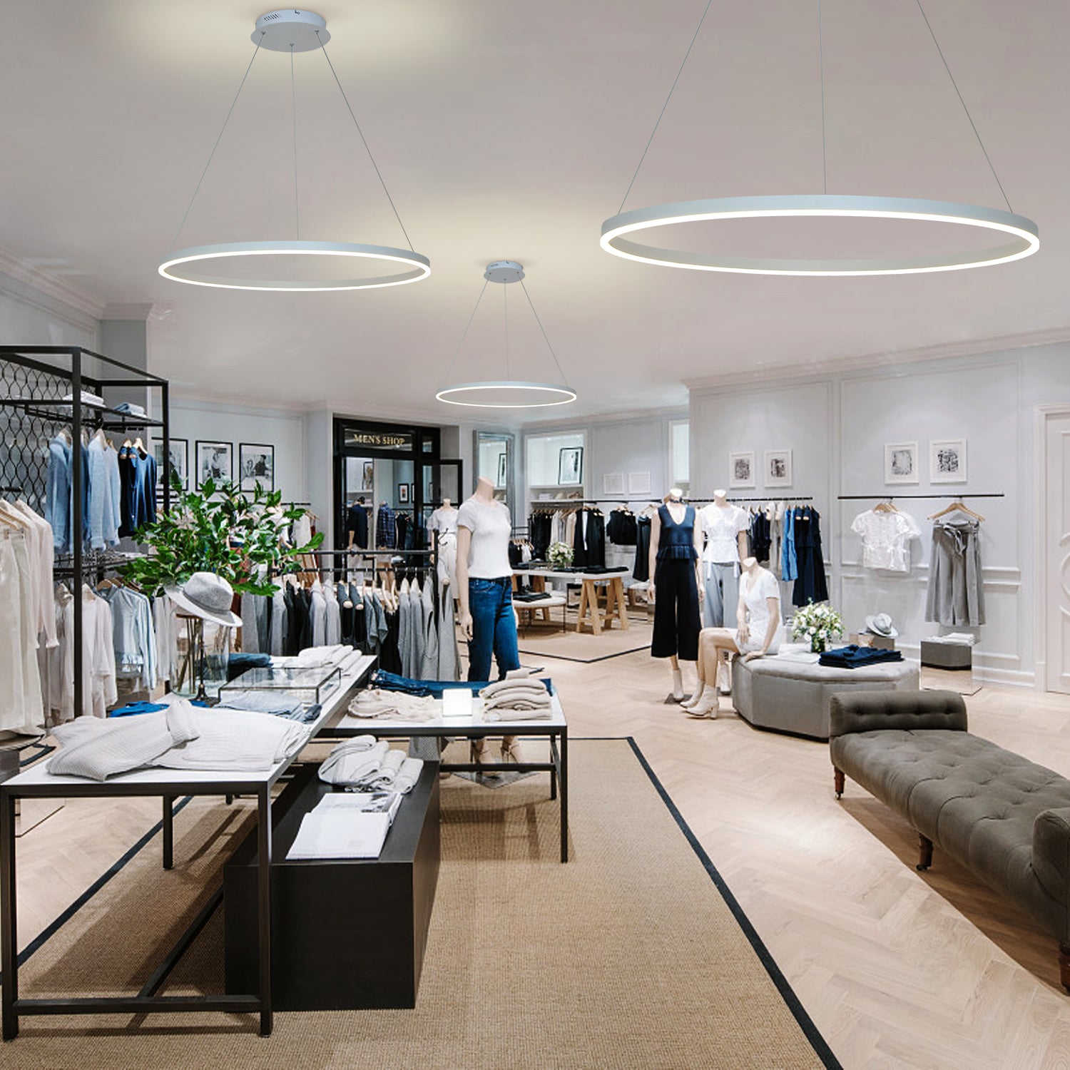 1 Ring LED Dimmable Acrylic Shade Pendant Light with Remote Control,H1.4"