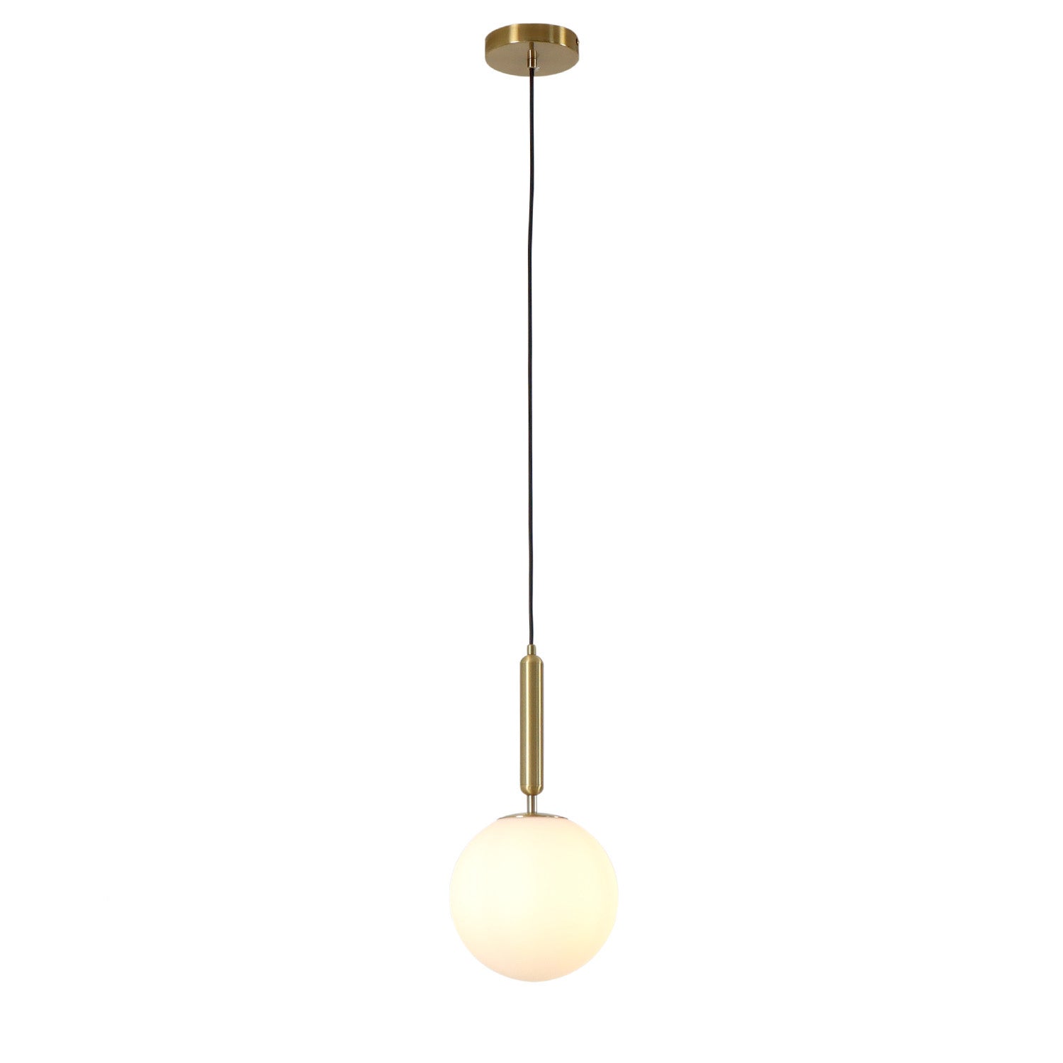 8 In. 1-Light Modern Globe Glass Shade Mini-Pendant Light with E12 Base