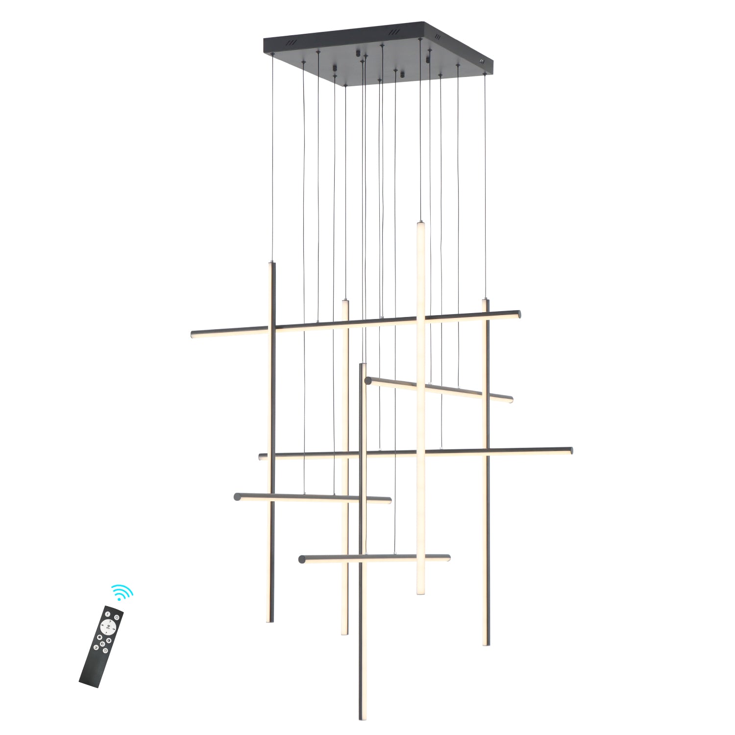 Modern Integrated LED Dimmable Linear Long Chandelier