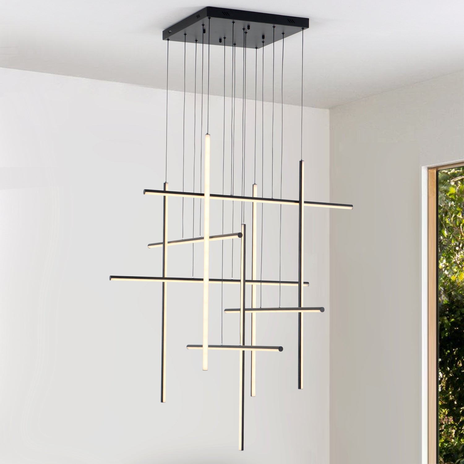 Modern Integrated LED Dimmable Linear Long Chandelier