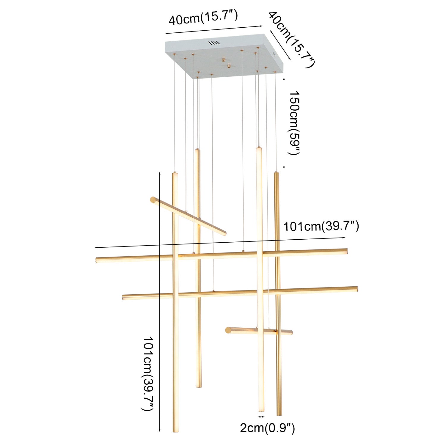 Modern Integrated LED Dimmable Linear Long Chandelier