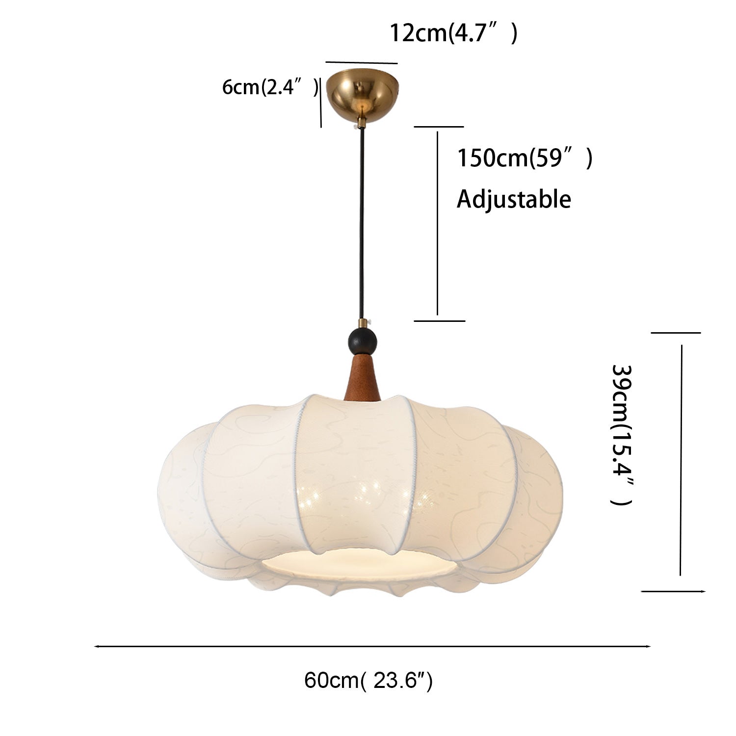 4/5 Lights Bronze Antique Drum Shape Hanging Chandelier with White Fabric Shade