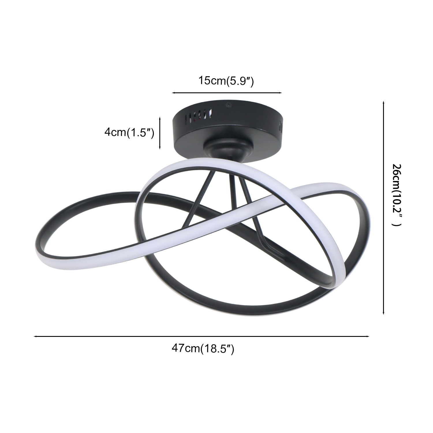 Swirl Modern LED Triac Dimmable Flush Mount for Bedroom Hallway Entrance