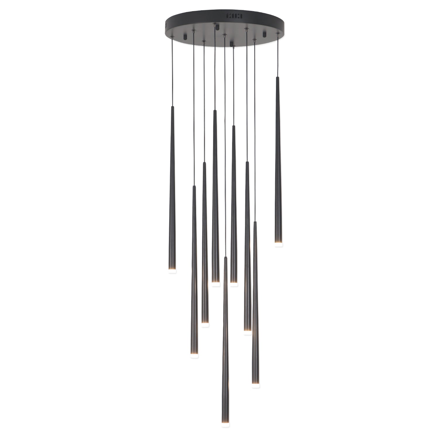 Black Cone Modern LED 3000K Chandelier with Triac Dimmablefor Living Dining Room Kitchen Stairs