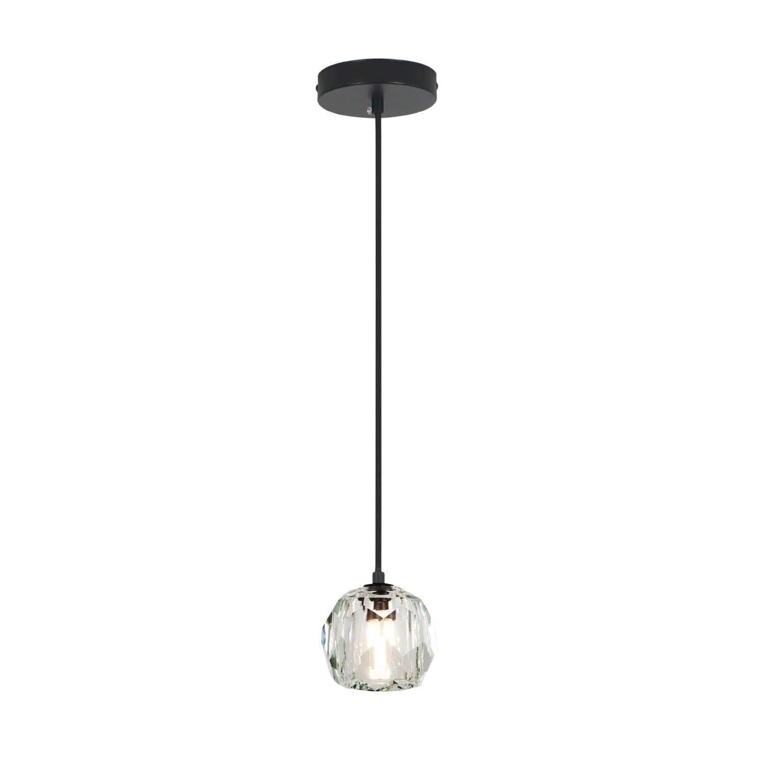 1-Light 4.7" Mini-Pendant Light with Crystal Ball Shade,G9 Bulb
