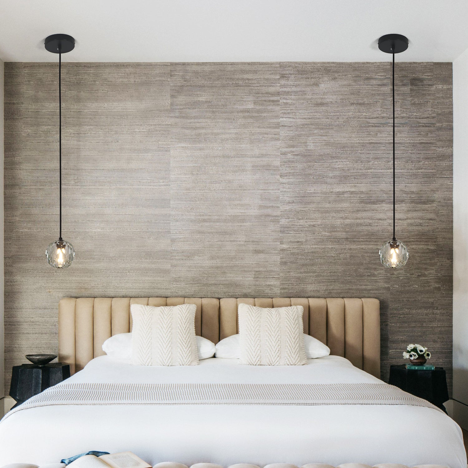 1-Light 4.7" Mini-Pendant Light with Crystal Ball Shade,G9 Bulb