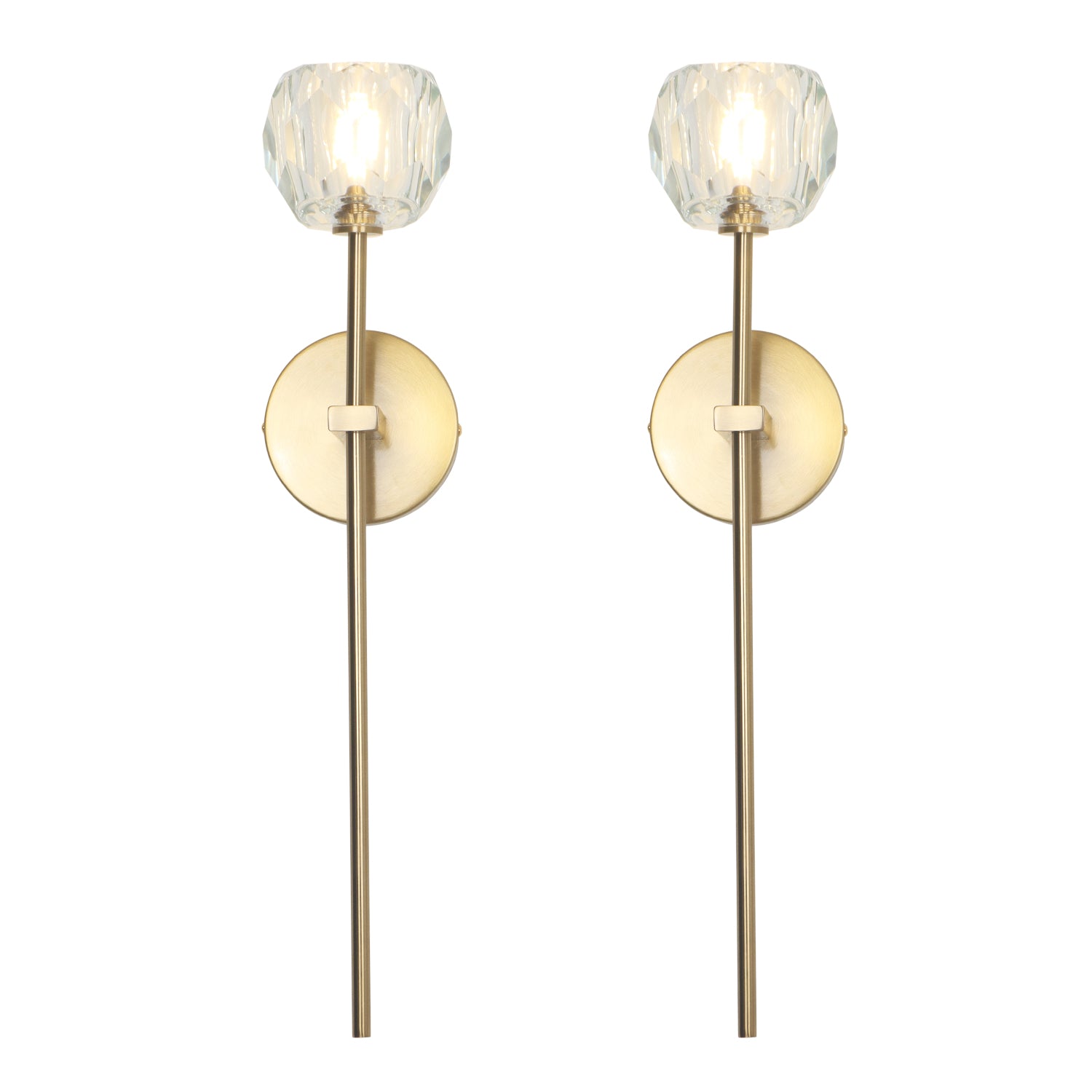 4 in. 1-Light Crystal Ball Shade Mini Wall Sconce, G9 Bulb Base, 2-Pack