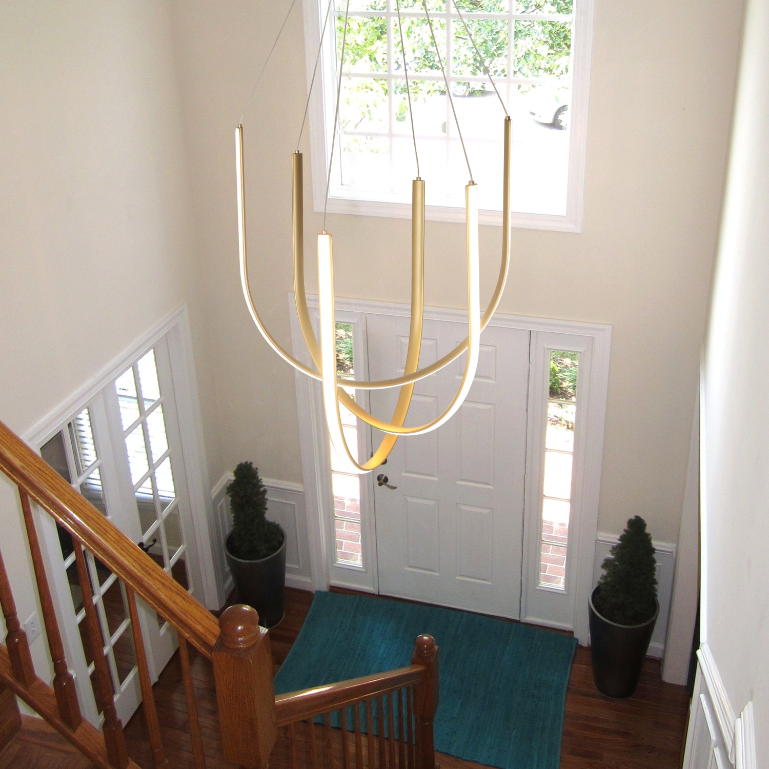 20 in. 3 Lights Contemporary Triac Dimmable LED Chandelier, 3000K Warm Light