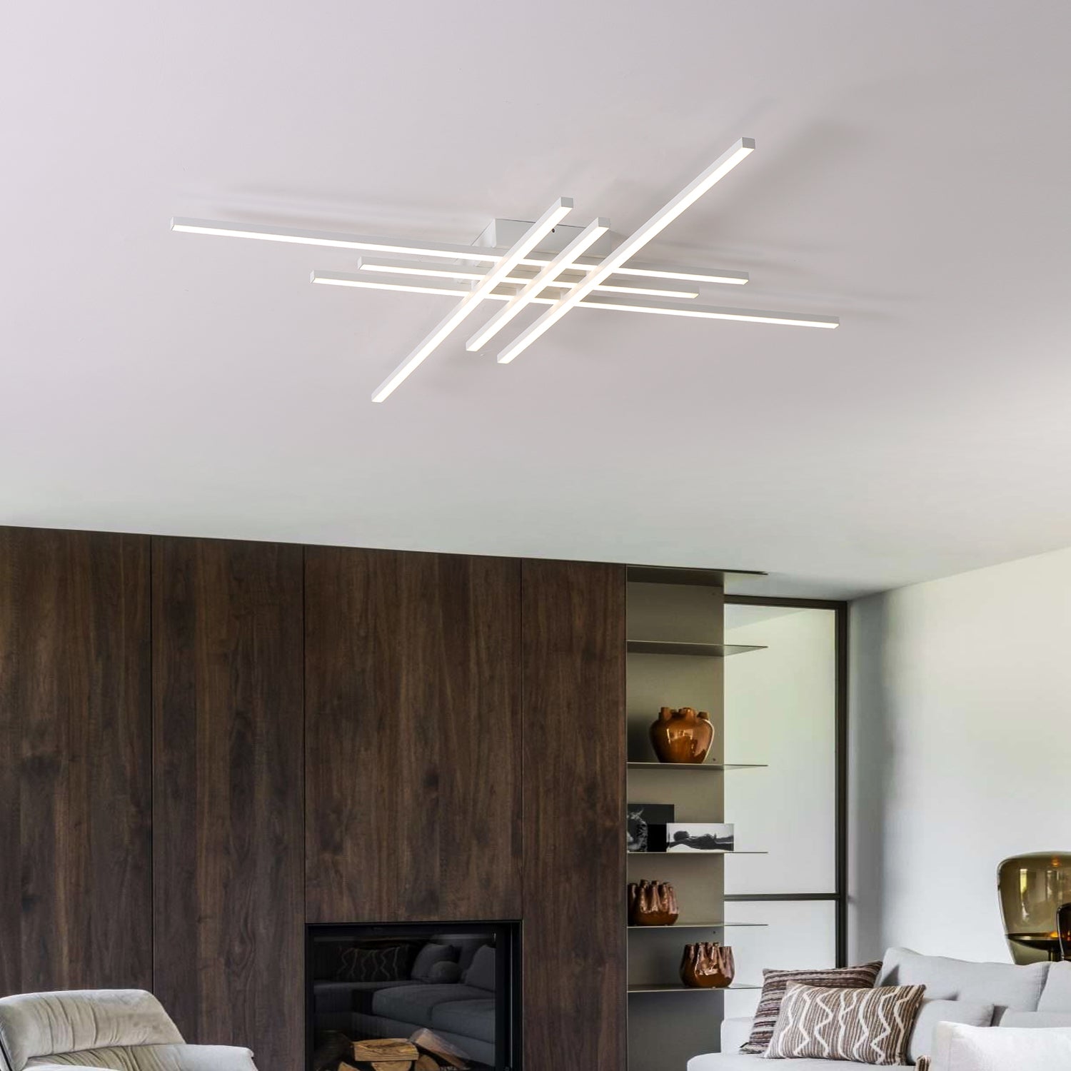 6-Lights Linear Modern LED Triac Dimmable Flush Mount