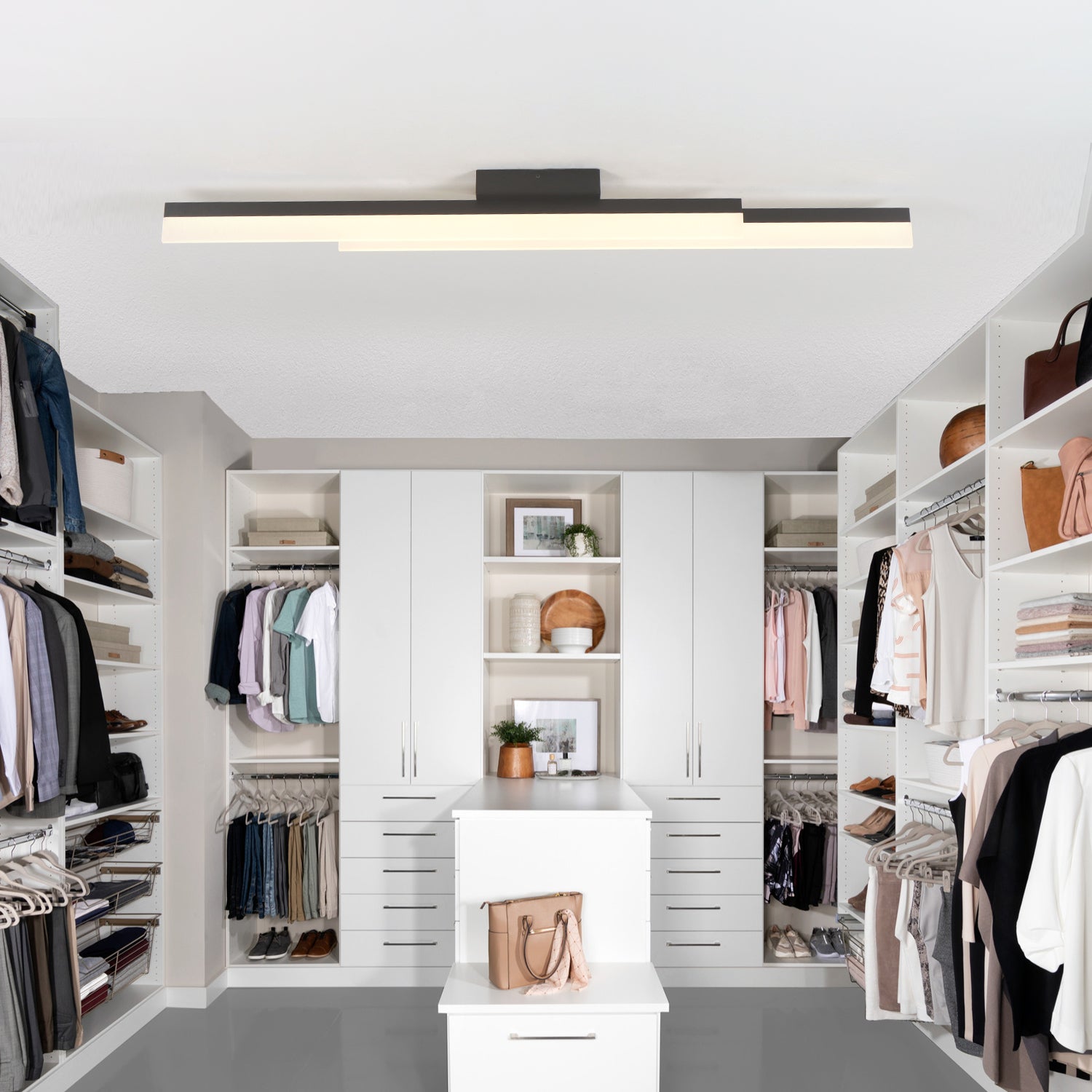 2-Lights Linear Modern LED Triac Dimmable Flush Mount with Acrylic Shade