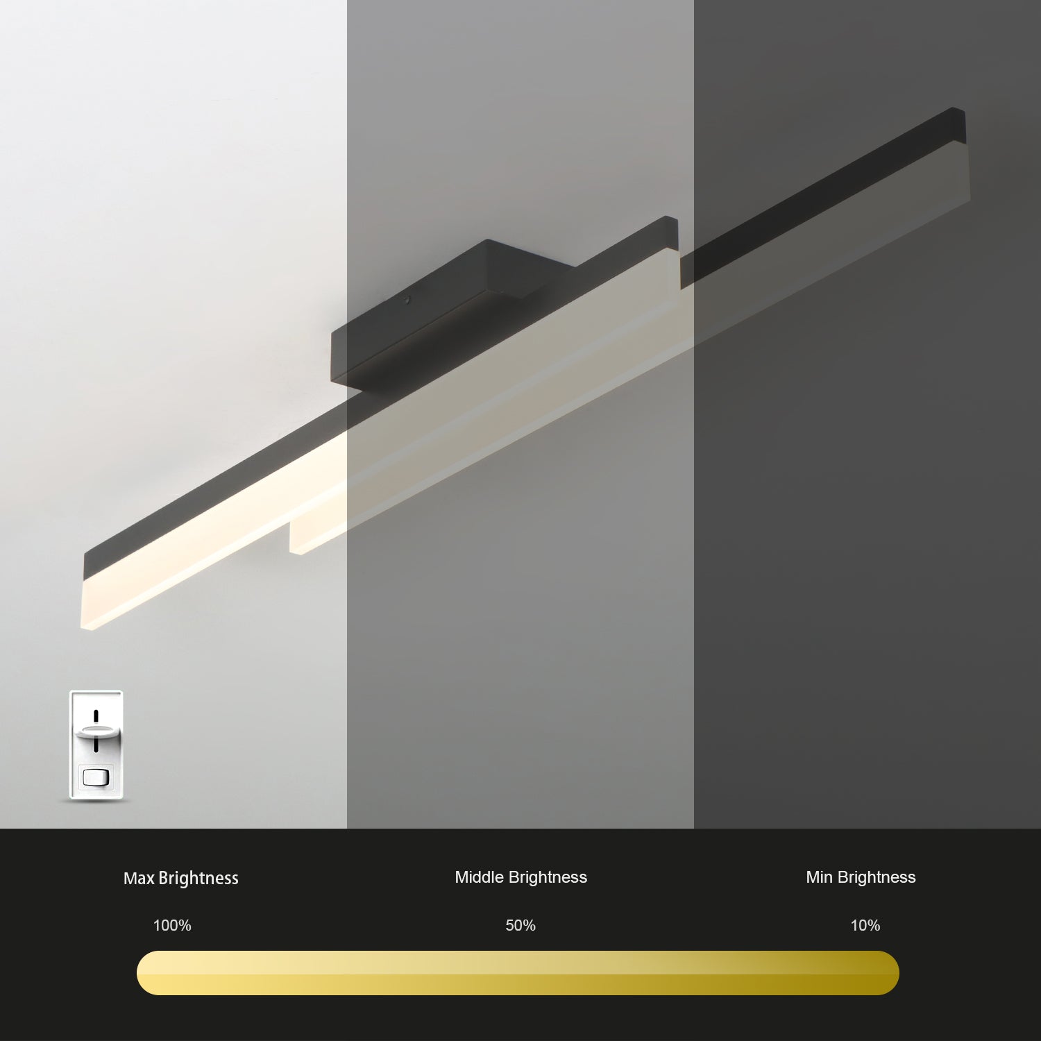 2-Lights Linear Modern LED Triac Dimmable Flush Mount with Acrylic Shade