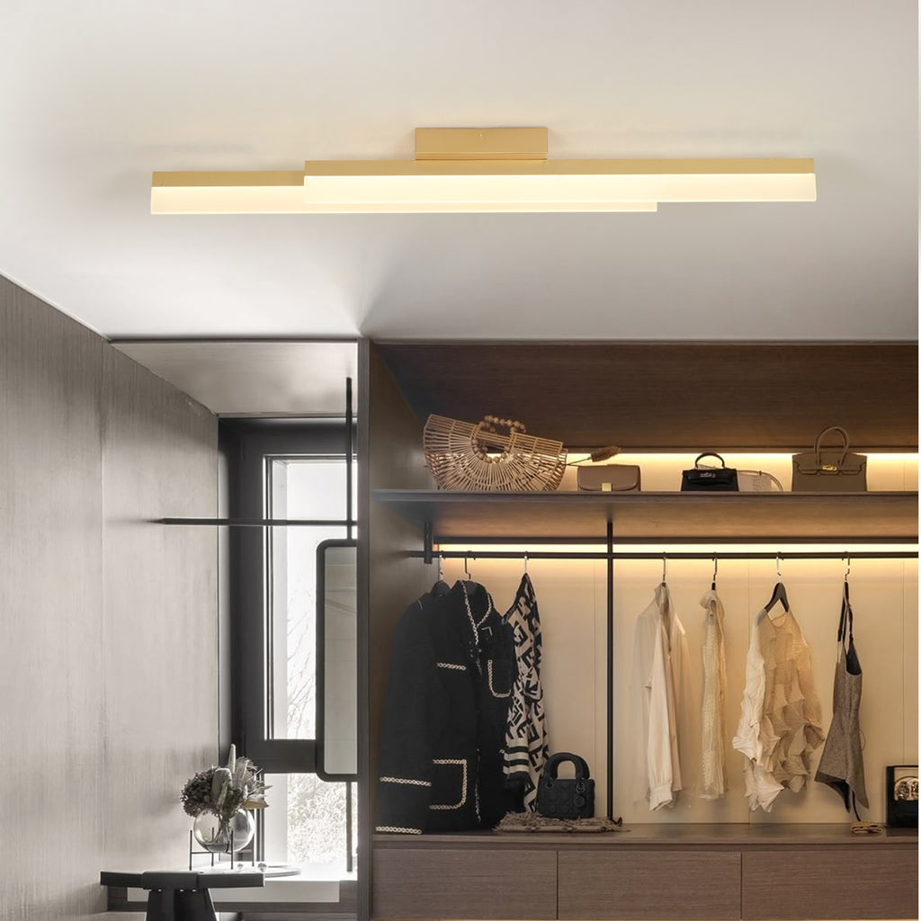 2-Lights Linear Modern LED Triac Dimmable Flush Mount with Acrylic Shade