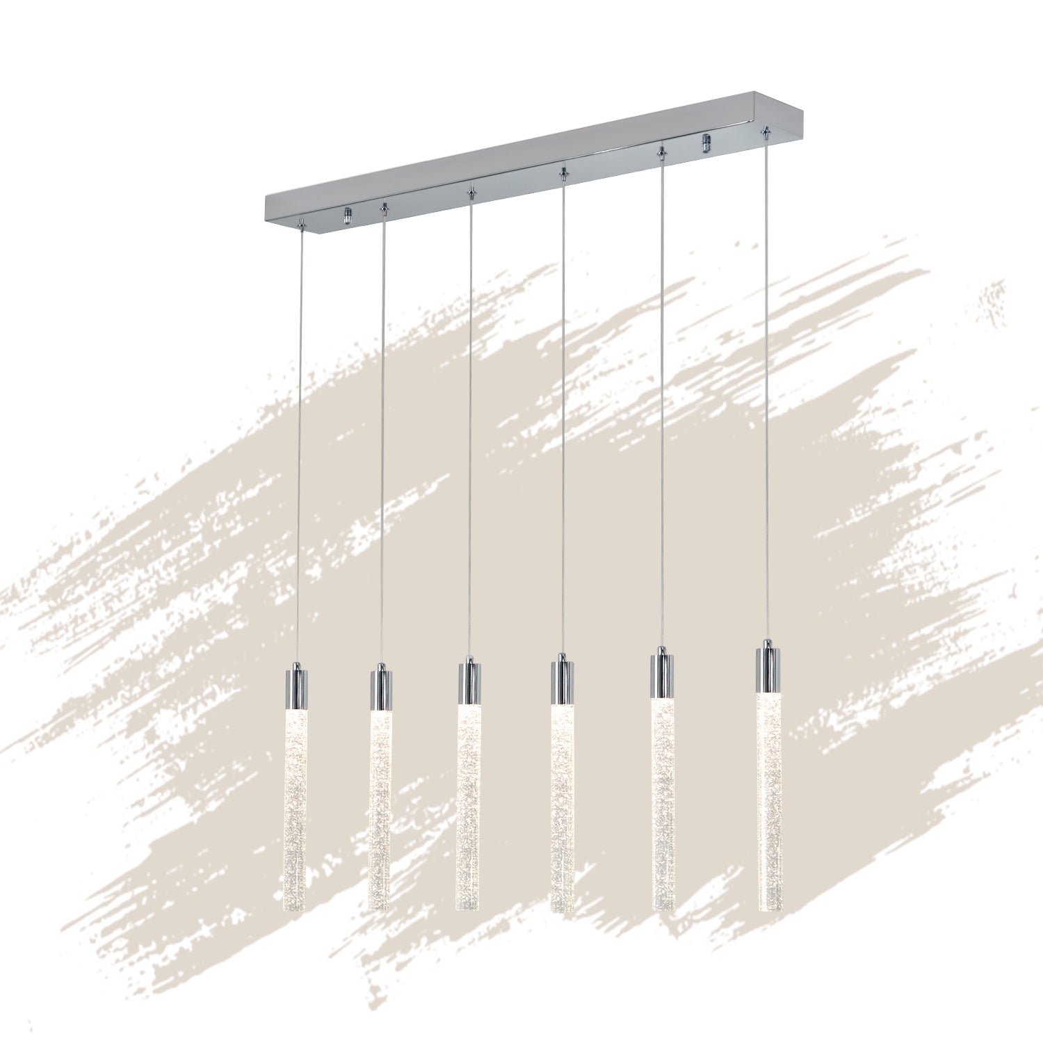 Cylinder Crystal Dimmable Integrated LED Chandelier for Stairs Dining Room Hallway