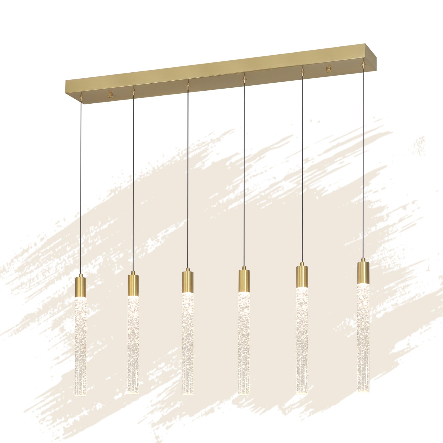 Cylinder Crystal Dimmable Integrated LED Chandelier for Stairs Dining Room Hallway