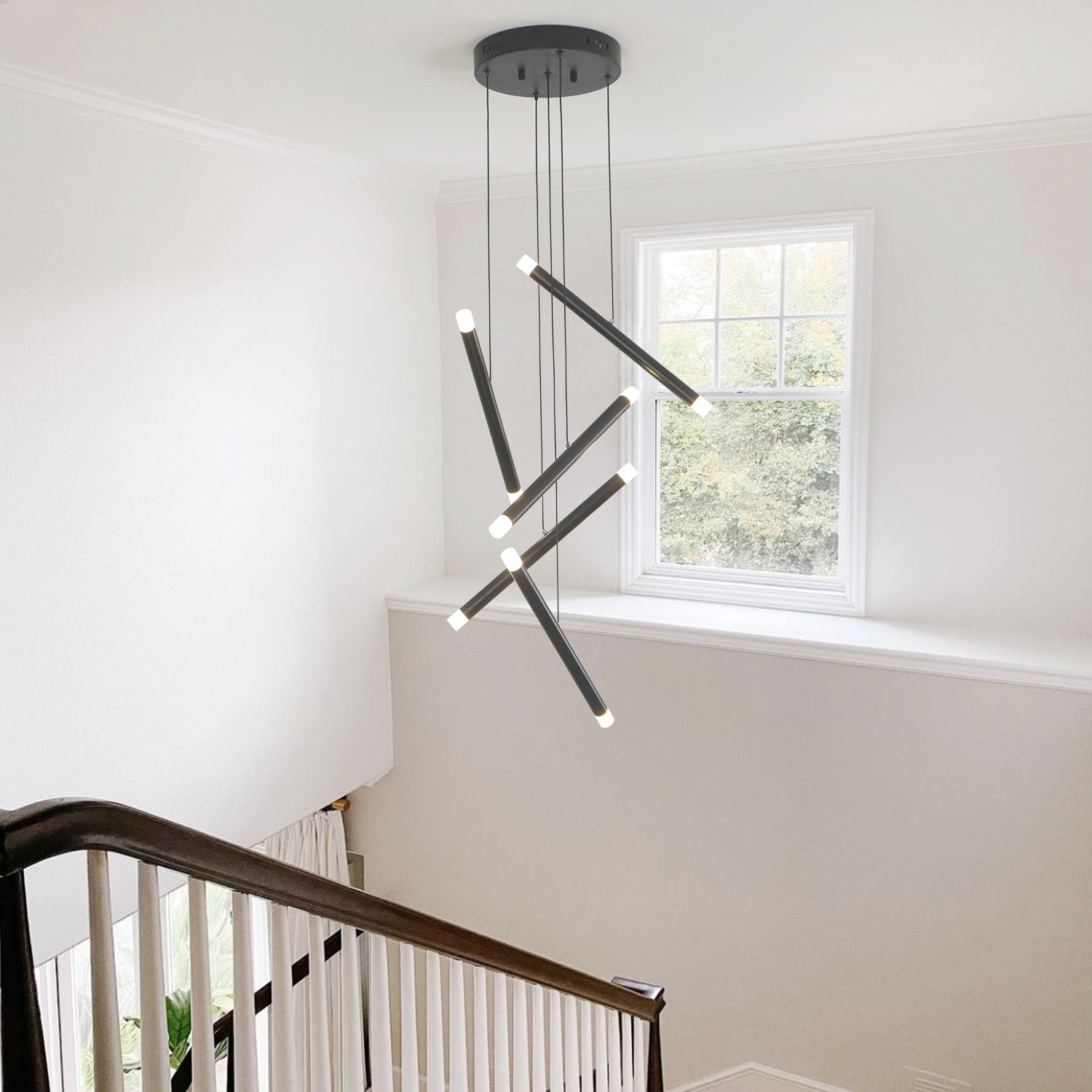 10/14/20 Lights Black Sputnik Chandelier with G4 Bulb Base