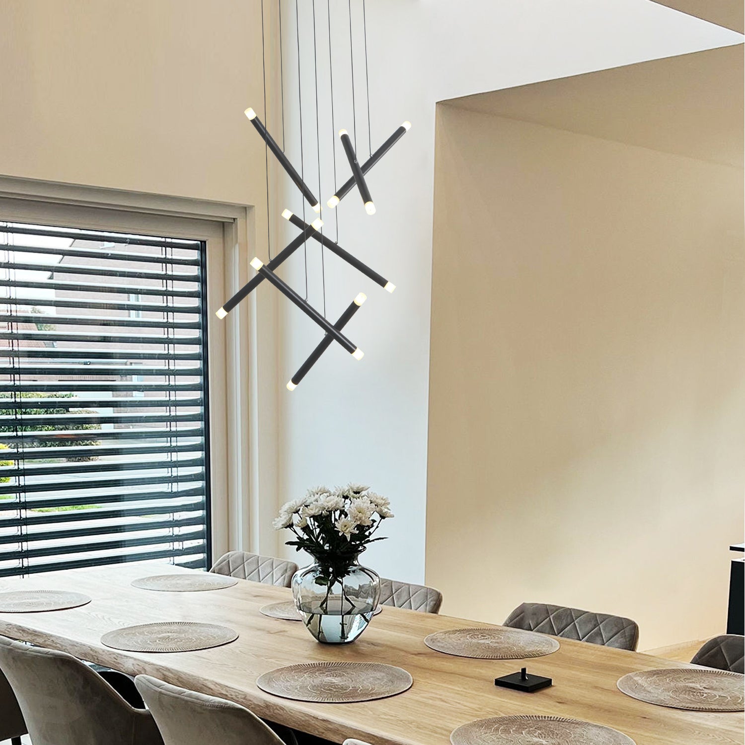 10/14/20 Lights Black Sputnik Chandelier with G4 Bulb Base