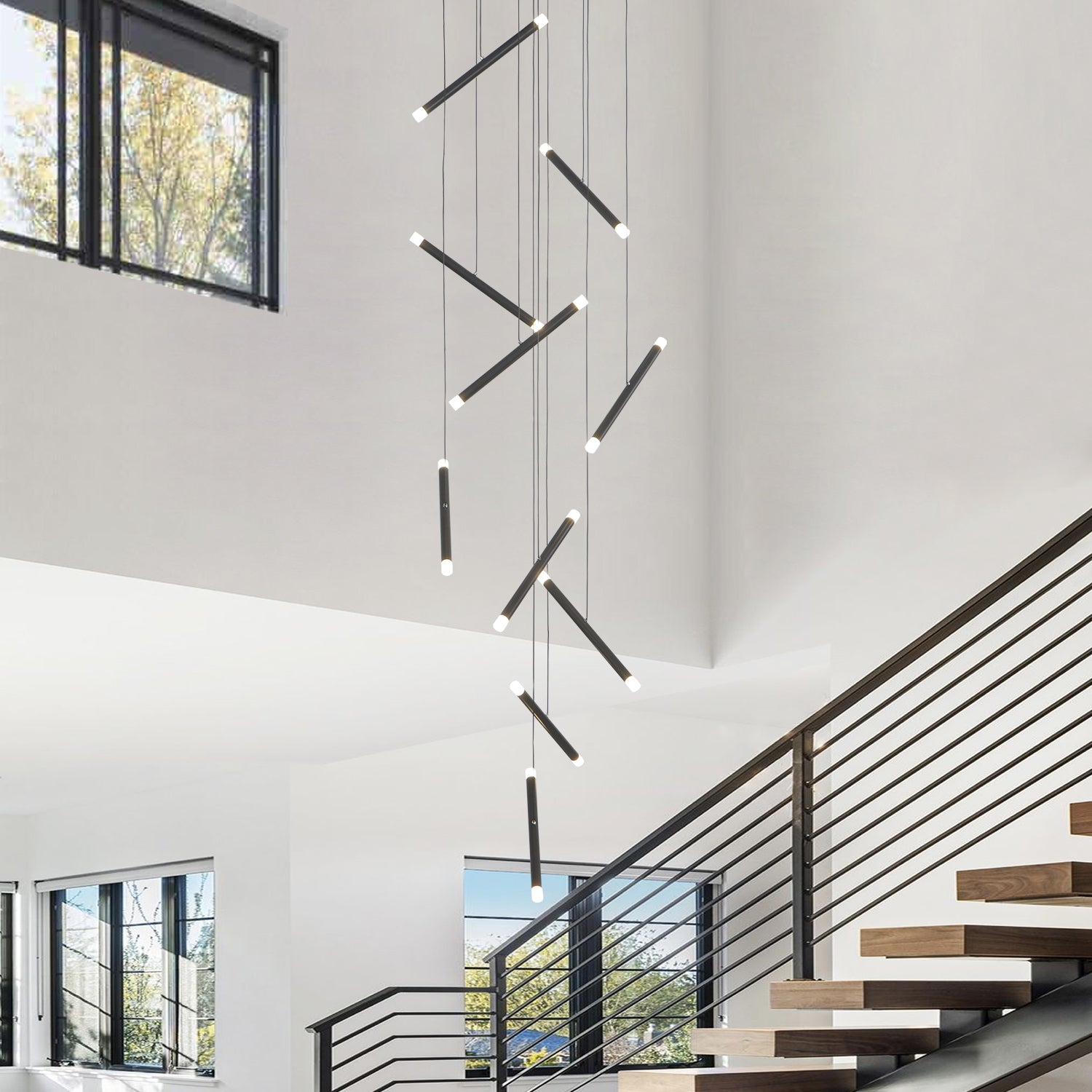 10/14/20 Lights Black Sputnik Chandelier with G4 Bulb Base