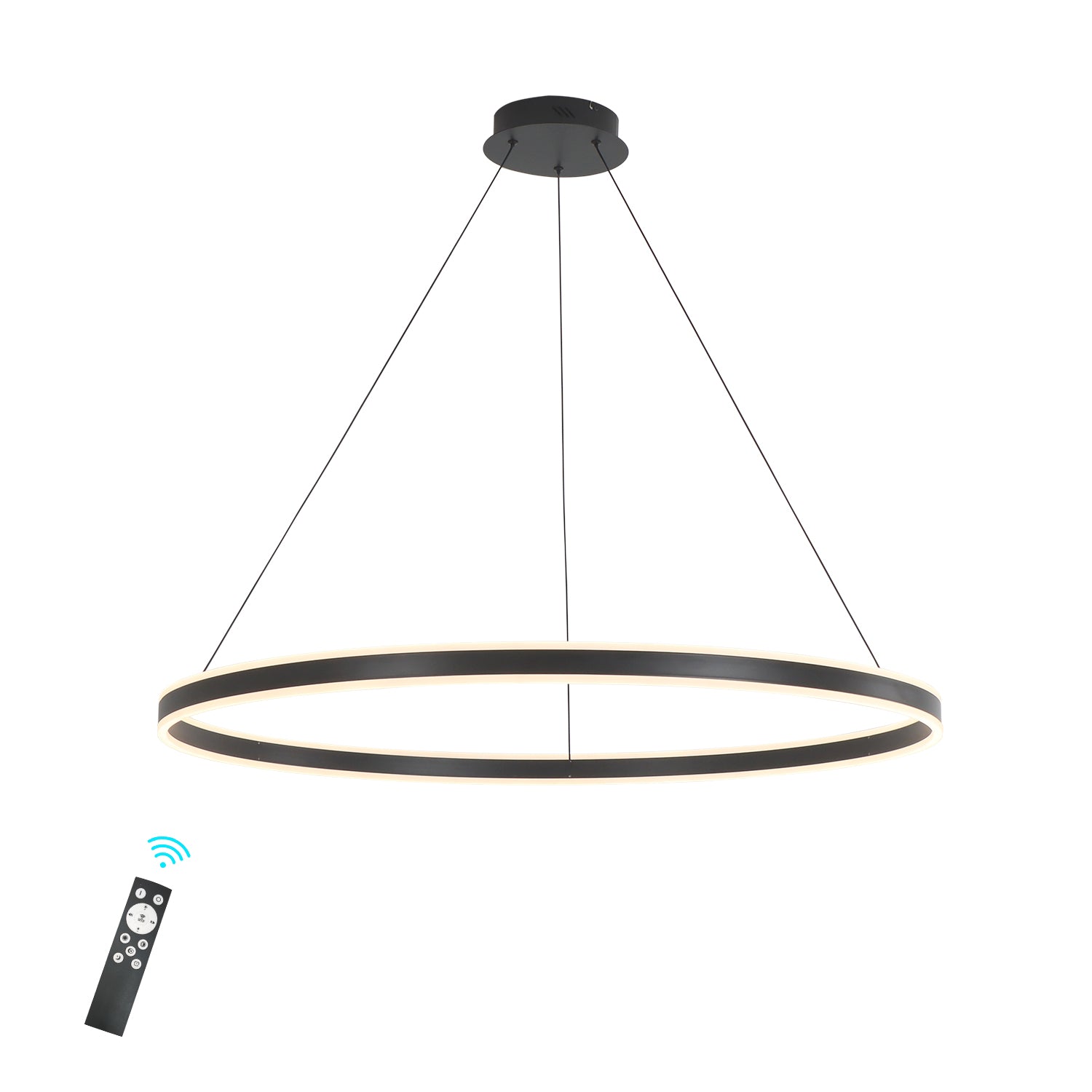 1 Ring Up&Down Light Dimmable Integrated LED Pendant Light with Remote Control