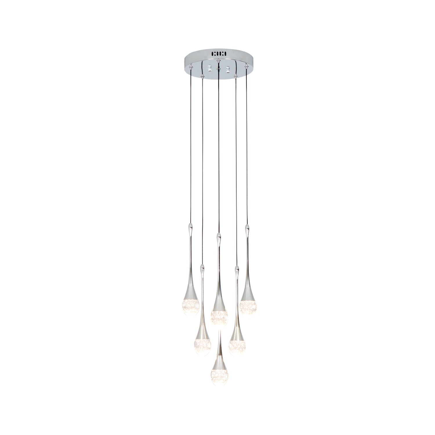 3/6/12 Lights Raindrop Triac Dimmable LED Chandelier with Bubble Crystal Shade