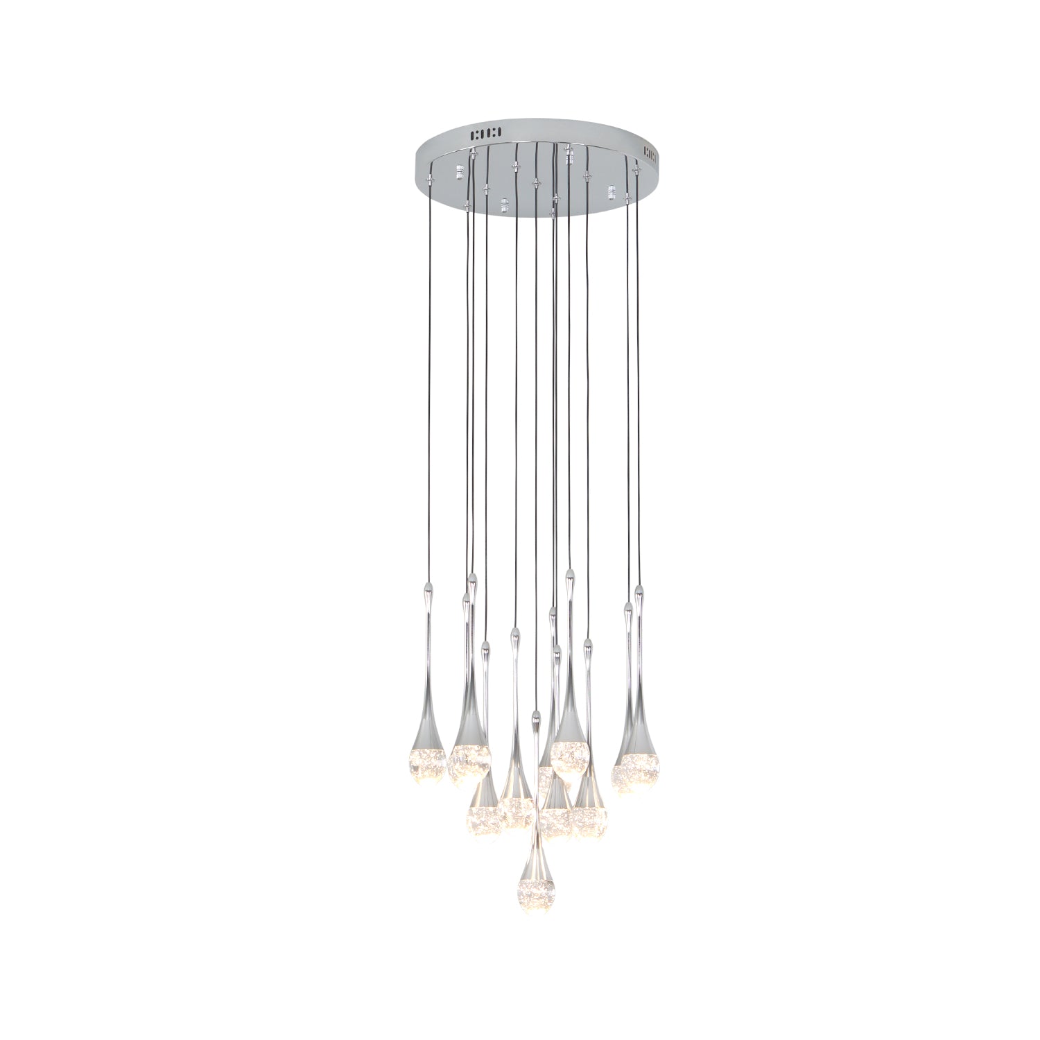 3/6/12 Lights Raindrop Triac Dimmable LED Chandelier with Bubble Crystal Shade
