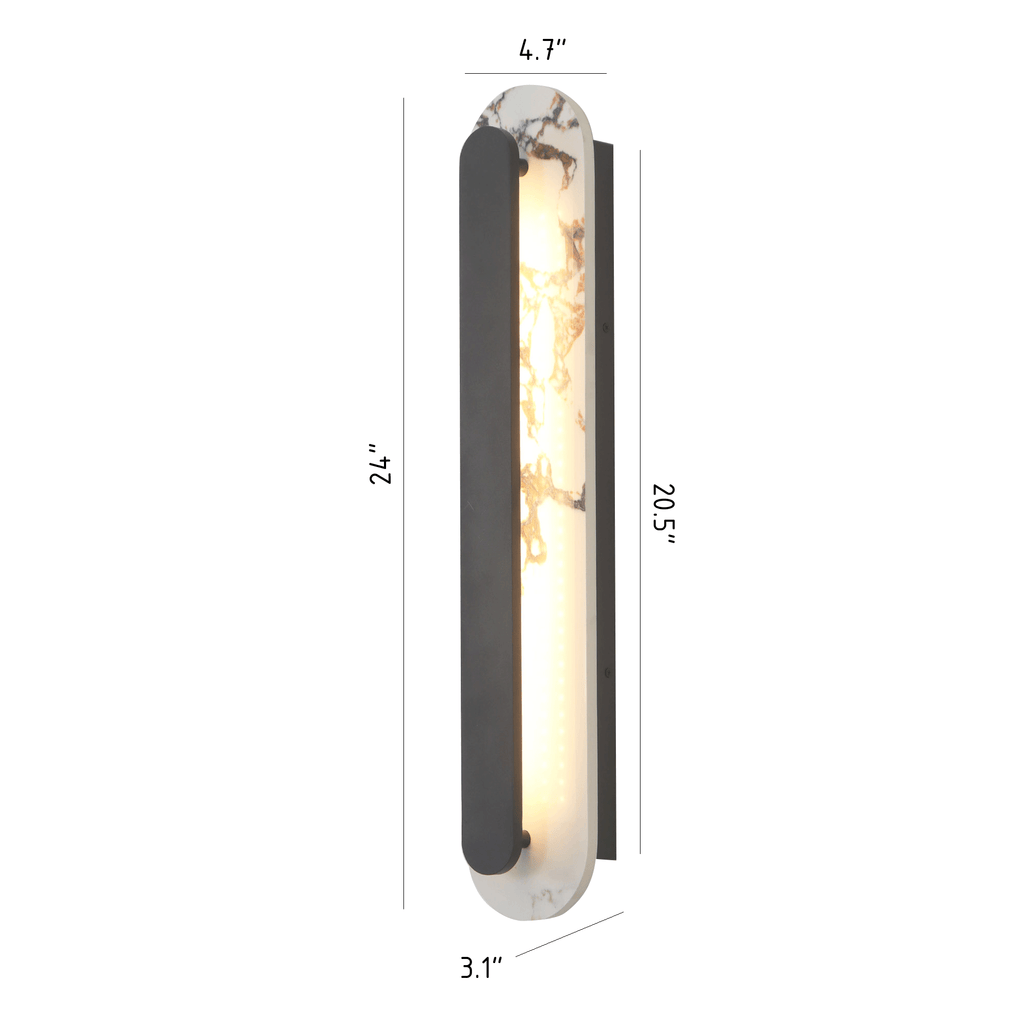 24 Inch Marble Waterproof Wall Lights ,Entrance Stairs Hallway Wall Sconce with 3000K Warm Light