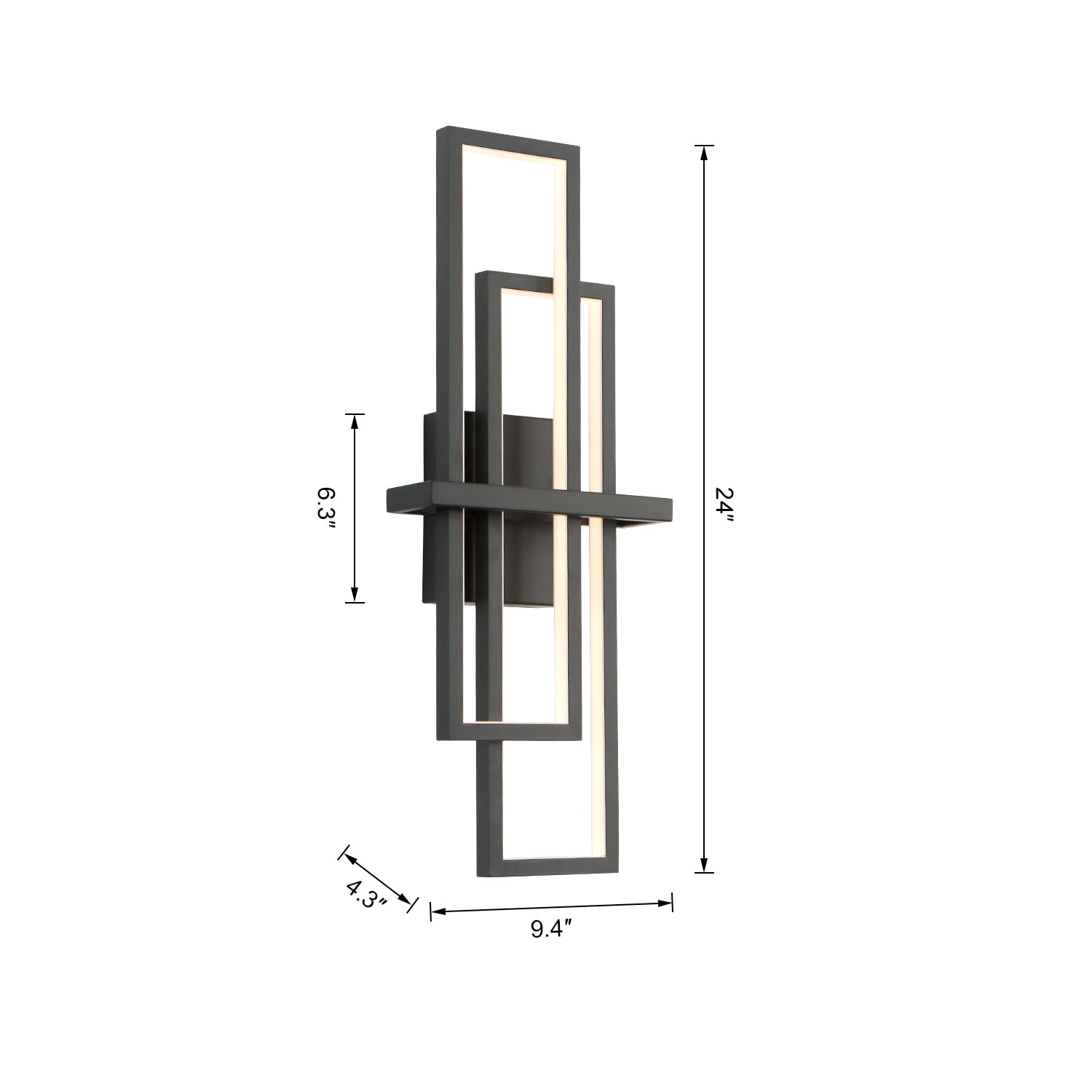 24"/32 in" Modern LED Dimmable Wall Sconces with 3000K Warm Light