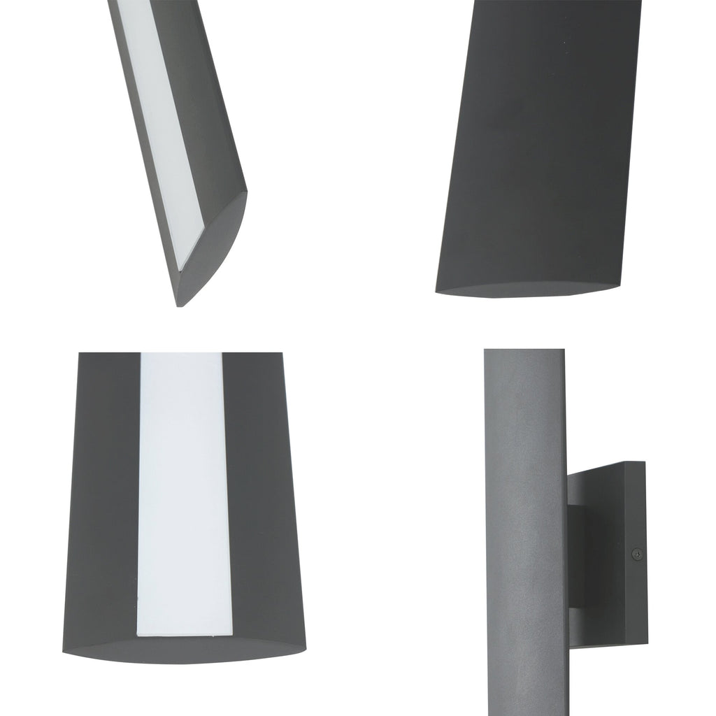 24/36 Inch Black Rectangle LED Dimmable Outdoor Wall Light