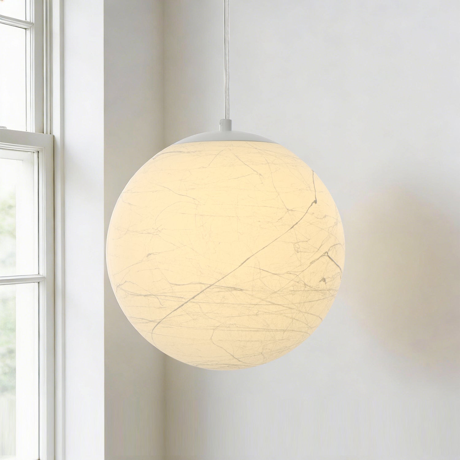 1 Light 11.8"/19.7" Modern White Acrylic Shade Pendant Light with E26 Bulb Base