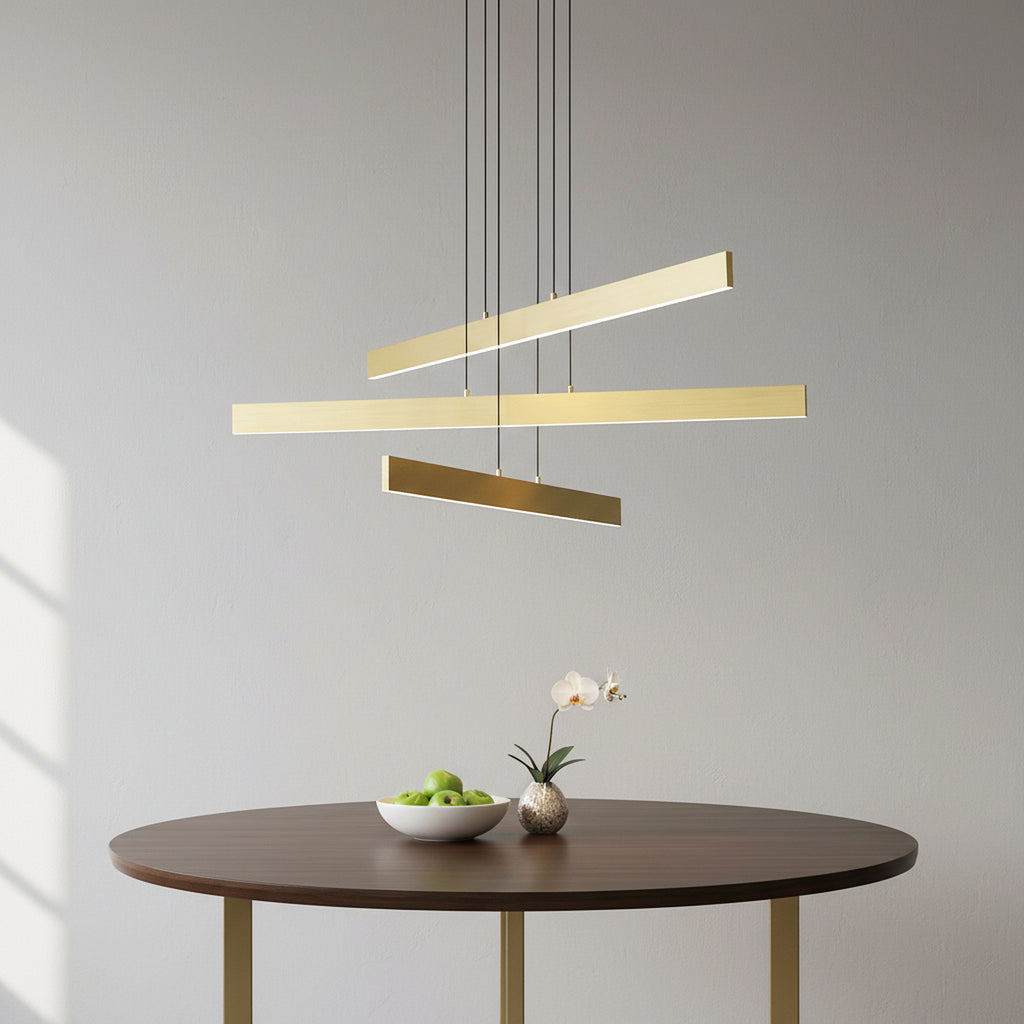3/6 Lights 43.7"  Linear Sputnik Chandeliers for Dining Living Rooms,3000K